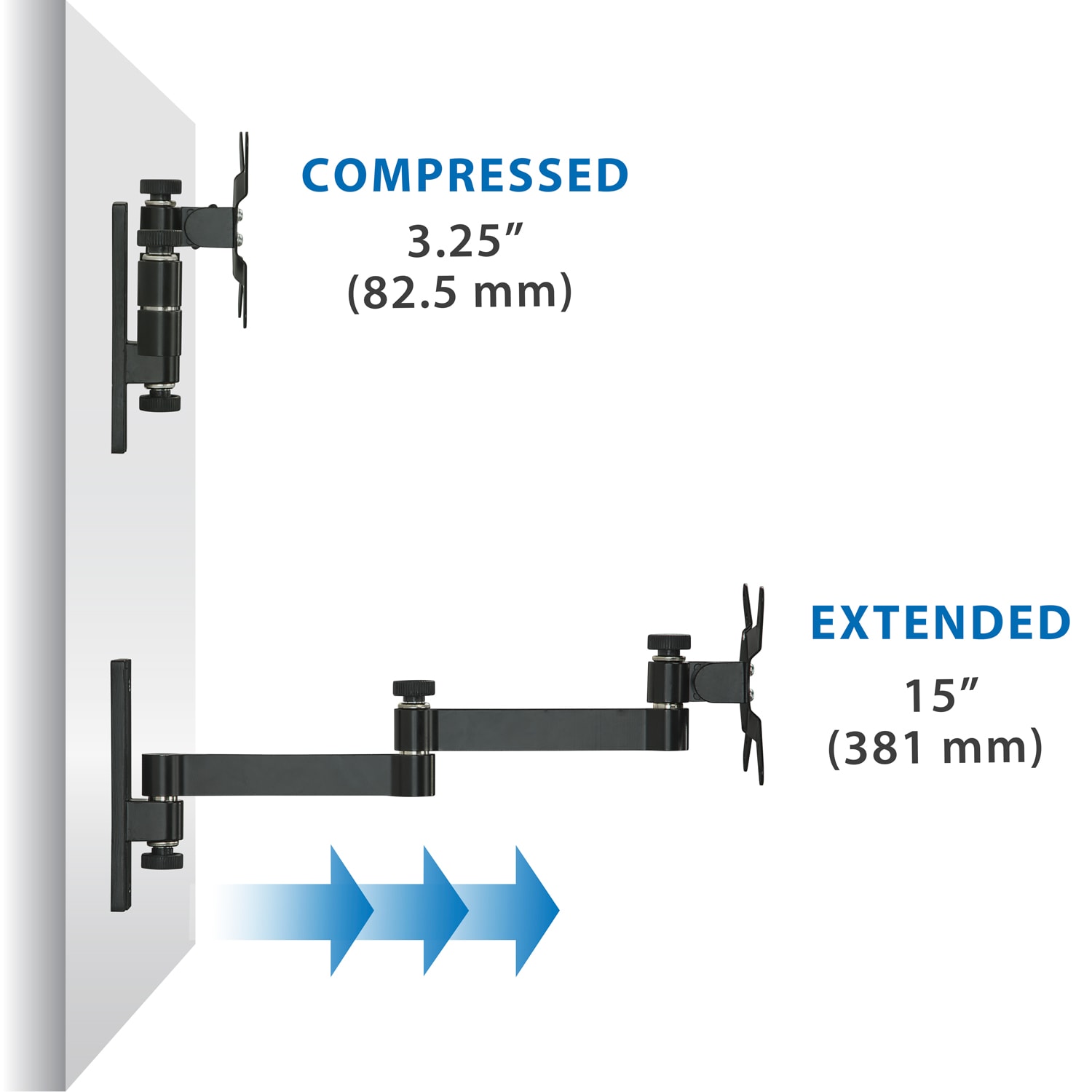 Mount-It! MI-404 Full Motion TV/Monitor Wall Mount, Black - Image 5