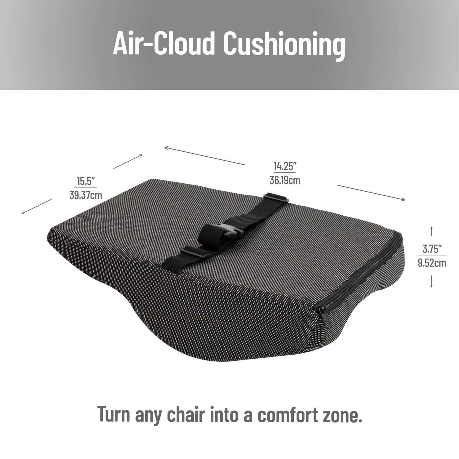 Mind Reader Ergonomic Lumber Support Gel Cushion Memory Foam 14 14inH x 3 34inW x 15 12inD Black PopularChairscom