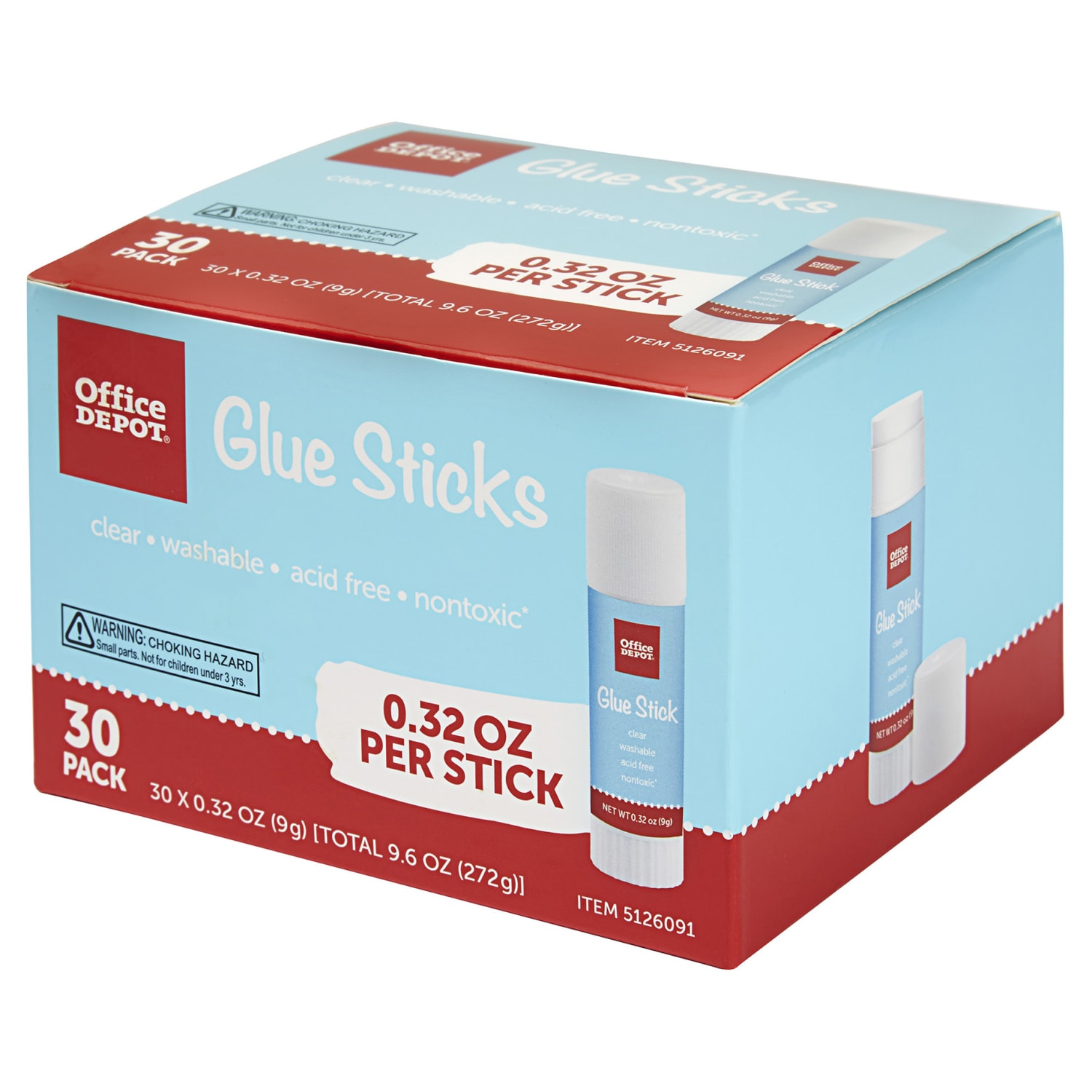 Office Depot Brand Glue Sticks, 0.32 Oz, Clear, Pack Of 30 Glue Sticks - Image 5