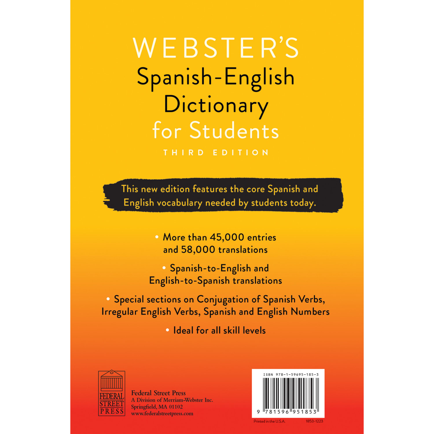 Federal Street Press Websters Spanish-English Dictionary For Students Third Edition, Pack Of 3 Dictionaries - Image 4