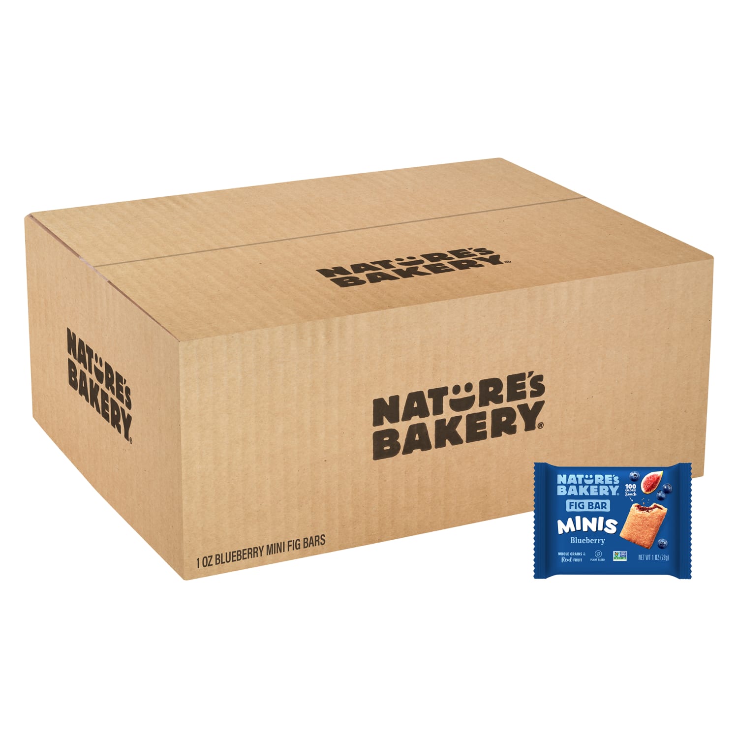 Natures Bakery Minis Whole Wheat Blueberry Fig Bars, 1 Oz, Total Qty 150