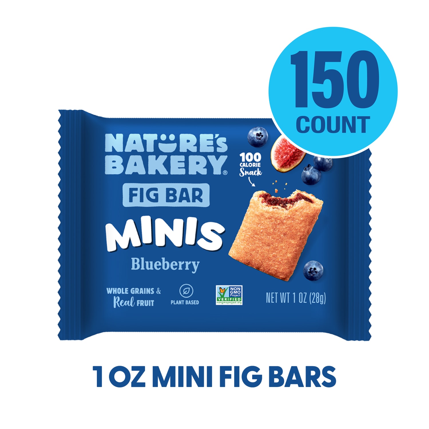 Natures Bakery Minis Whole Wheat Blueberry Fig Bars, 1 Oz, Total Qty 150 - Image 3