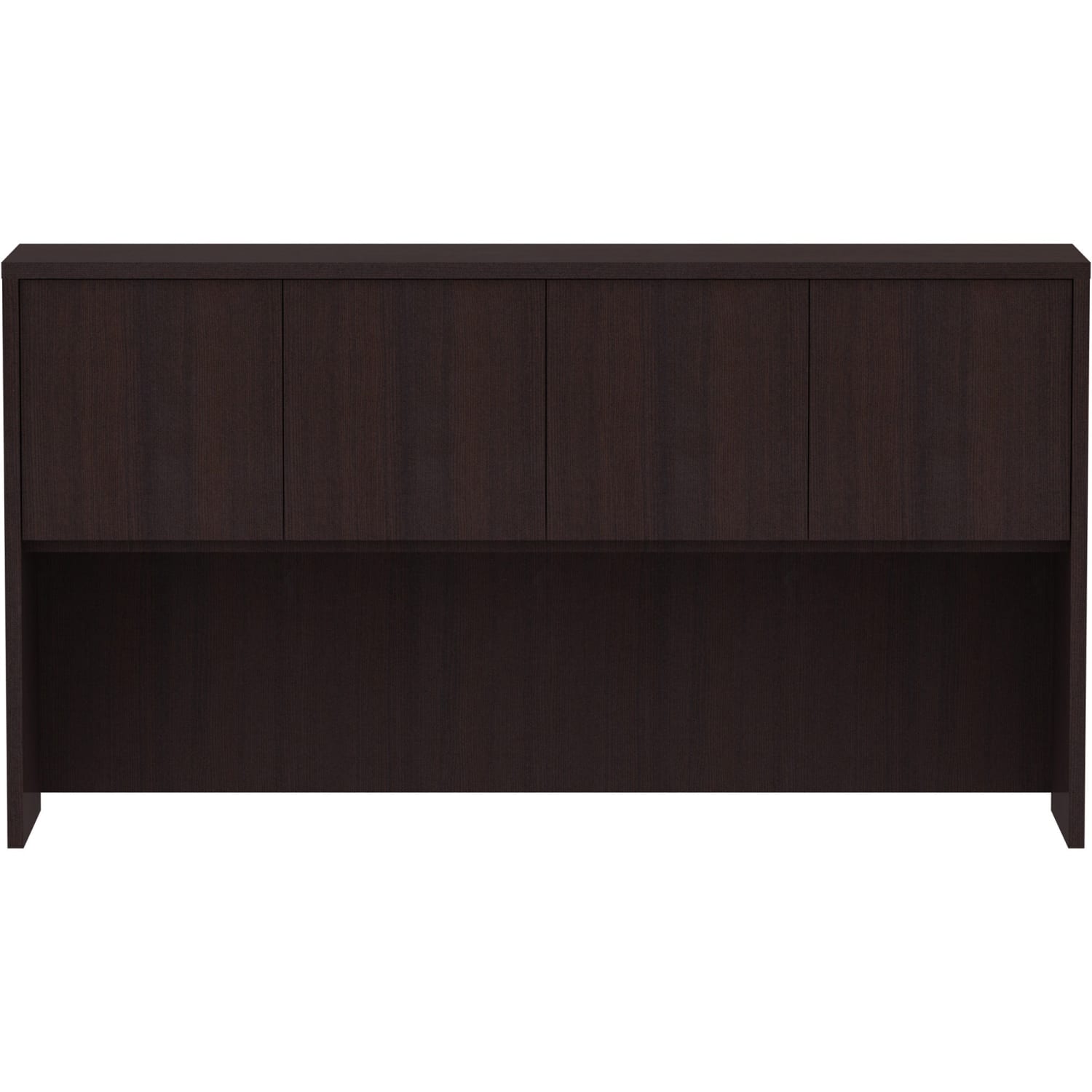 Lorell 4-Door Laminate Hutch, 36inH x 66inW x 15inD, Espresso - Image 3