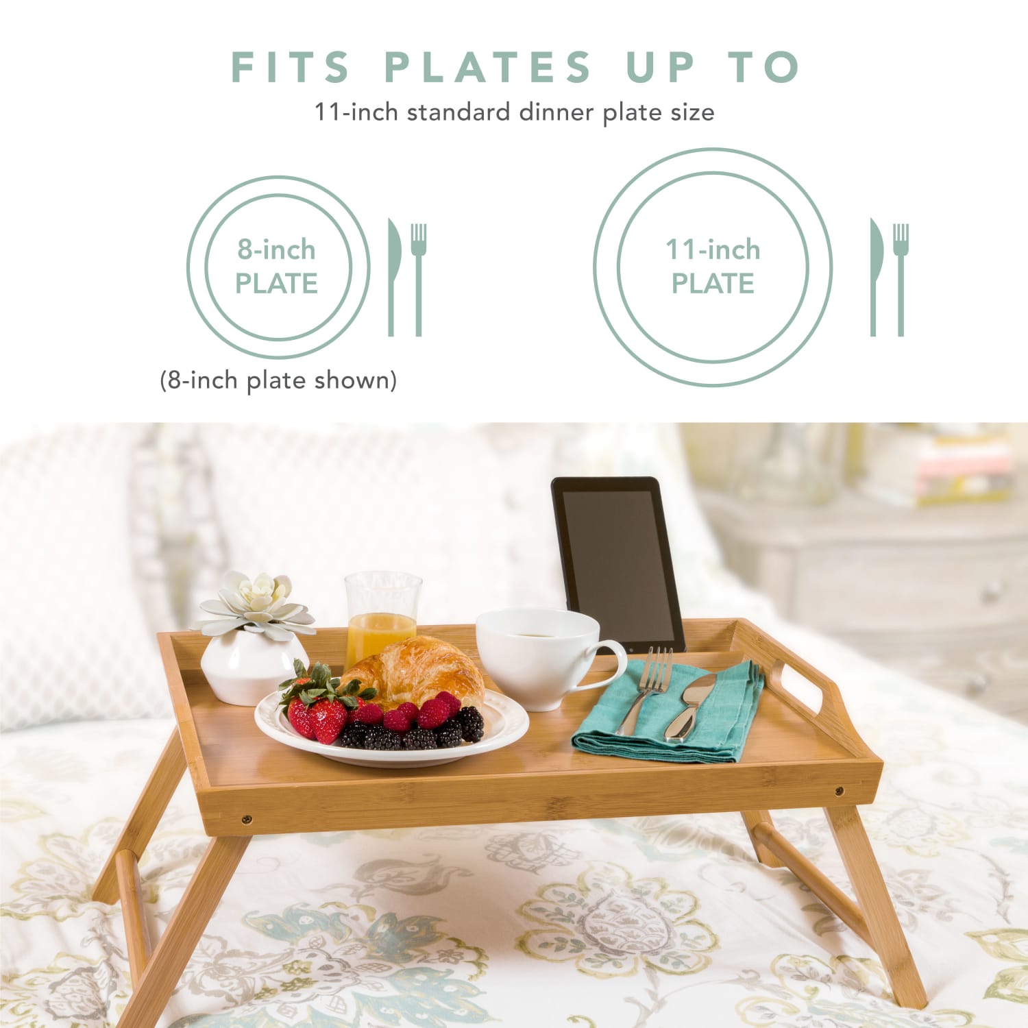 Rossie Home Media Bed Tray, 2-5/8inH x 19-3/4inW x 2-5/8inD, Natural - Image 4