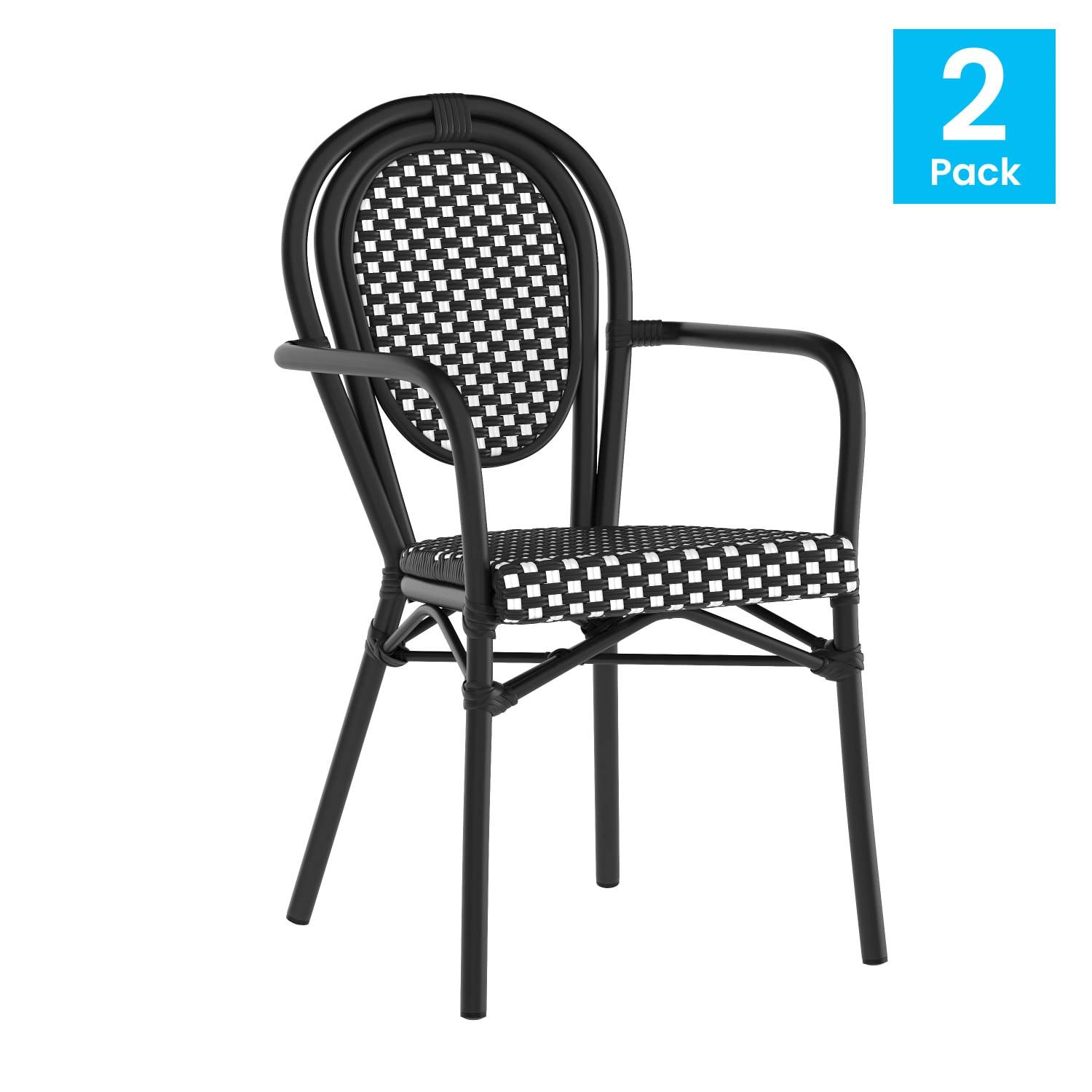 Flash Furniture 2 Pack Lourdes IndoorOutdoor Commercial Thonet Bistro Stacking Chair with Arms Black WhiteBlack Frame 2SDA6422ABKWBK PopularChairscom Flash Furniture 2 Pack Lourdes IndoorOutdoor Commercial Thonet Bistro Stacking Chair with Arms Black WhiteBlack Frame 2SDA6422ABKWBK PopularChairscom
