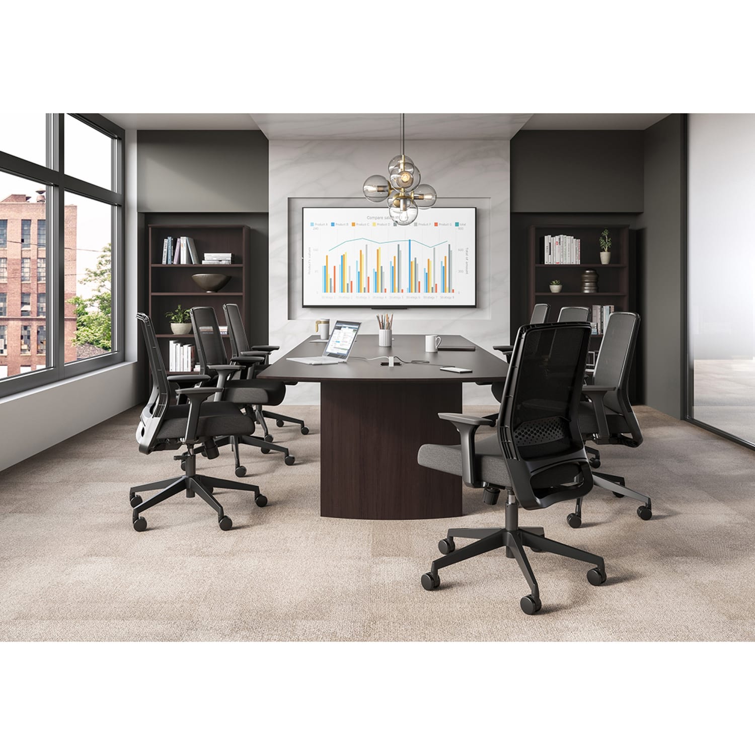 Safco Medina Basic Ergonomic Mesh High Back Desk Chair Black PopularChairscom