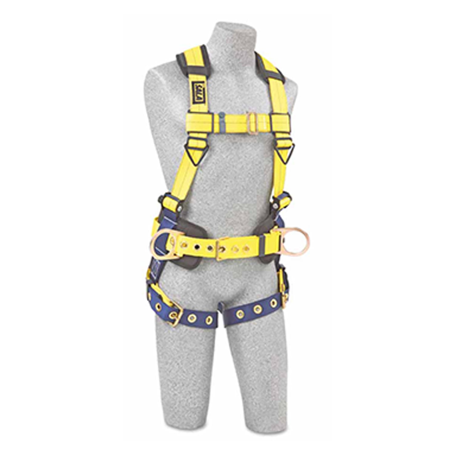 DBI-SALA Delta No-Tangle Harness, 2 Waist D-Rings/Back D-Ring, Large, Navy/Yellow - Image 3