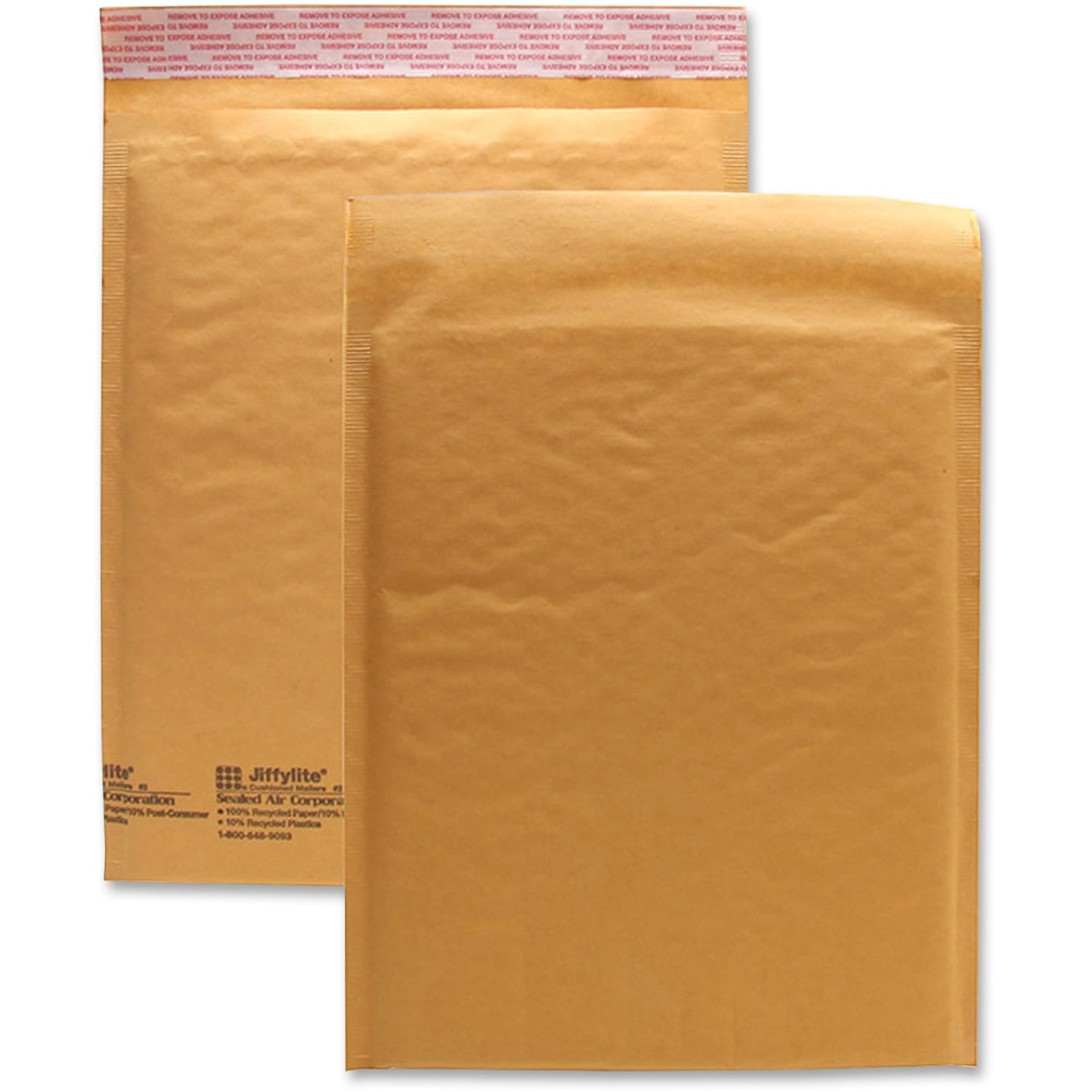 Sealed Air Jiffylite Self-Seal Bubble Mailers, Size #2, 8 1/2in x 12in, 100% Recycled, Satin Gold, Pack Of 25 - Image 3