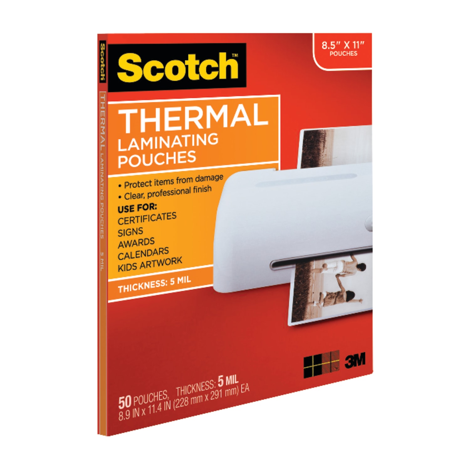 Scotch Thermal Laminating Pouches, 8 15/16in x 11 7/16in, Clear, Pack Of 50 Sheets, TP5854-50 - Image 3