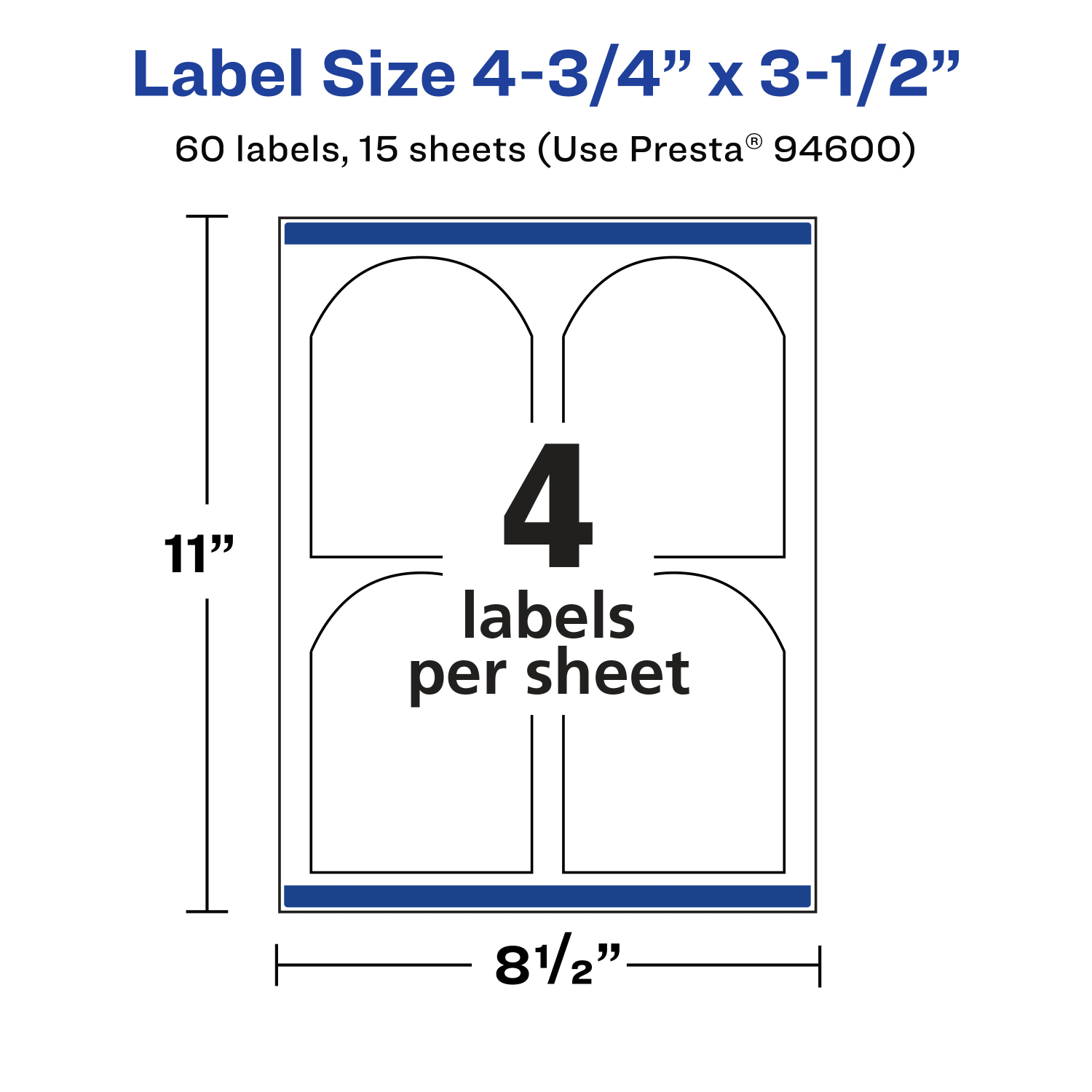 Avery Removable Labels With Sure Feed, 94600-RMP15, Arched, 4-3/4in x 3-1/2in, White, Pack Of 60 Labels - Image 6