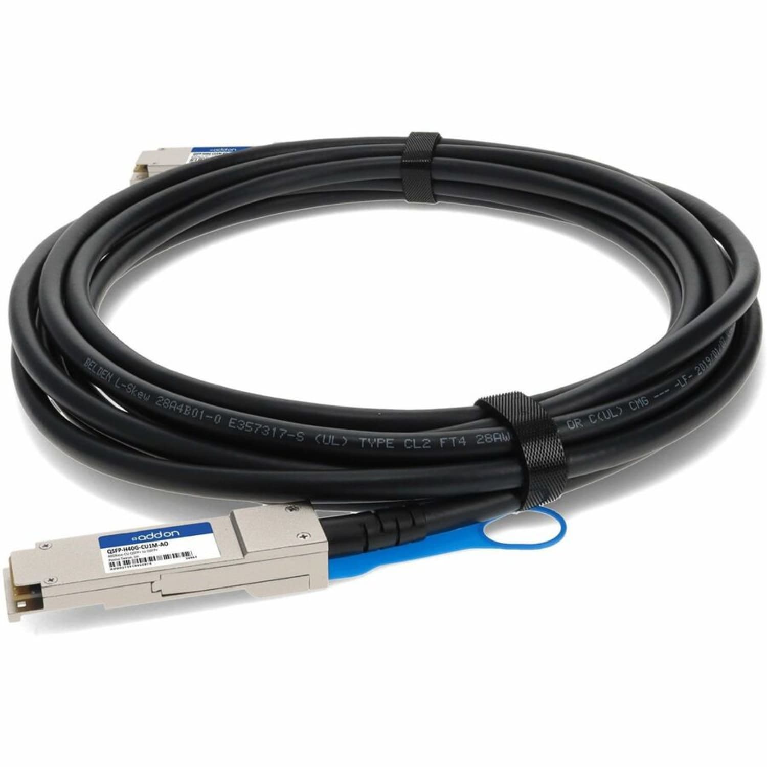 AddOn Cisco QSFP-H40G-CU1M Compatible TAA Compliant 40GBase-CU QSFP+ to QSFP+ Direct Attach Cable (Passive Twinax, 1m) - 100% compatible and guaranteed to work - Image 3