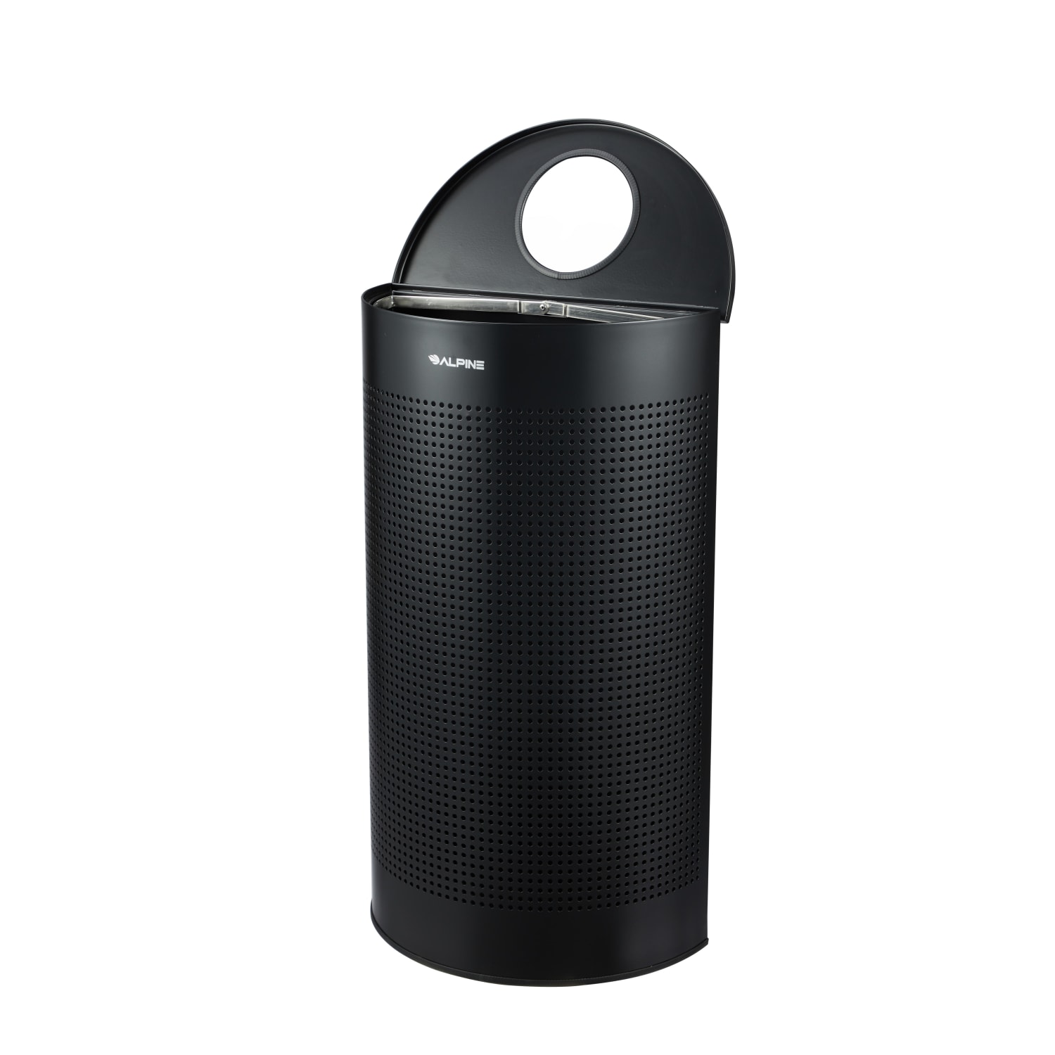 Alpine Industries Steel, Indoor Trash Can, 12 Gallon, Black (438-12HR-BLK) - Image 3