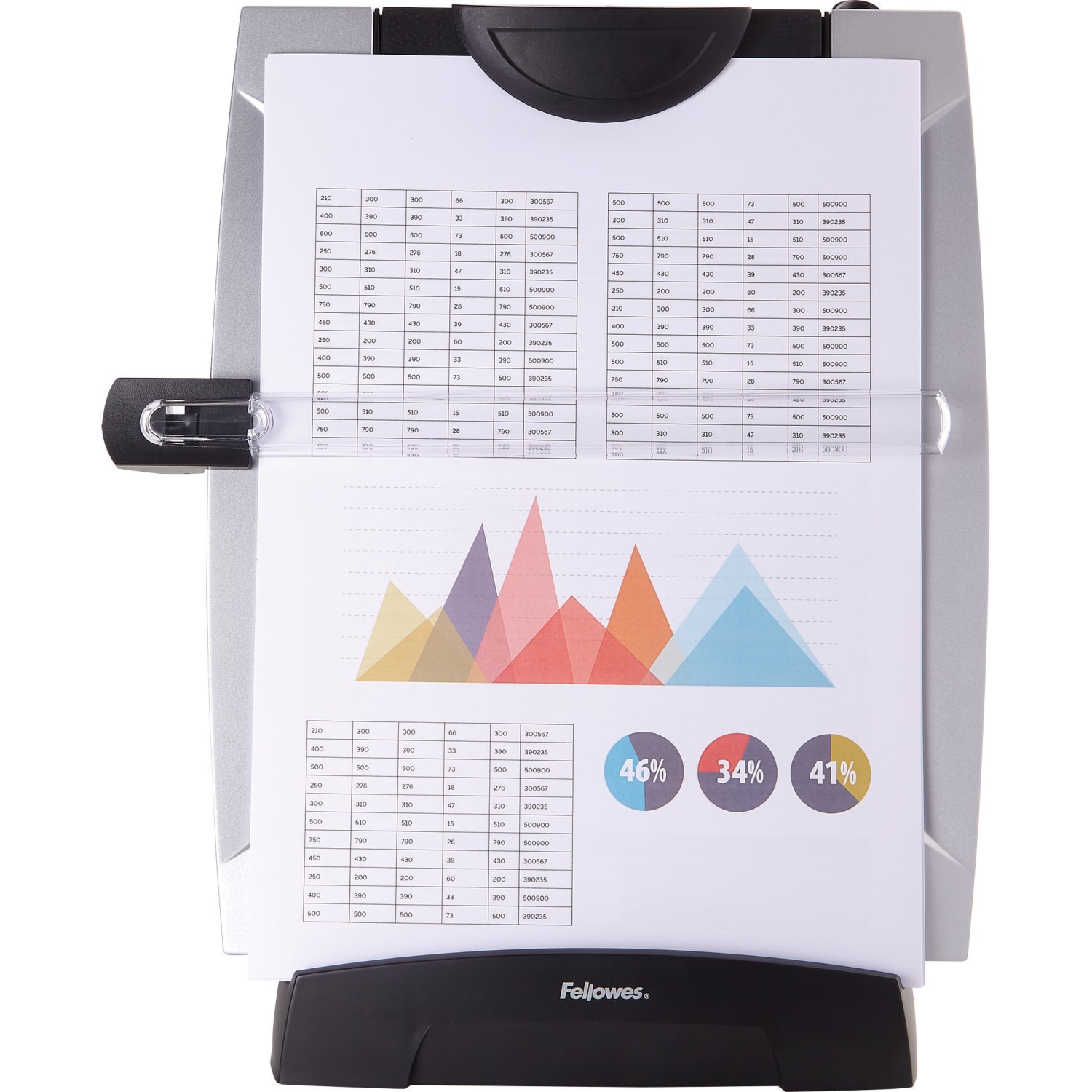 Fellowes Office Suites Desktop Copyholder With Memo Board, Black/Silver - Image 3