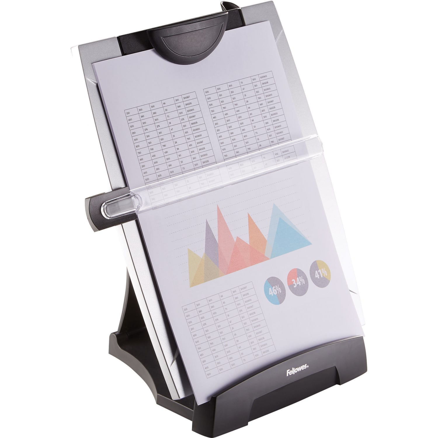 Fellowes Office Suites Desktop Copyholder With Memo Board, Black/Silver - Image 4
