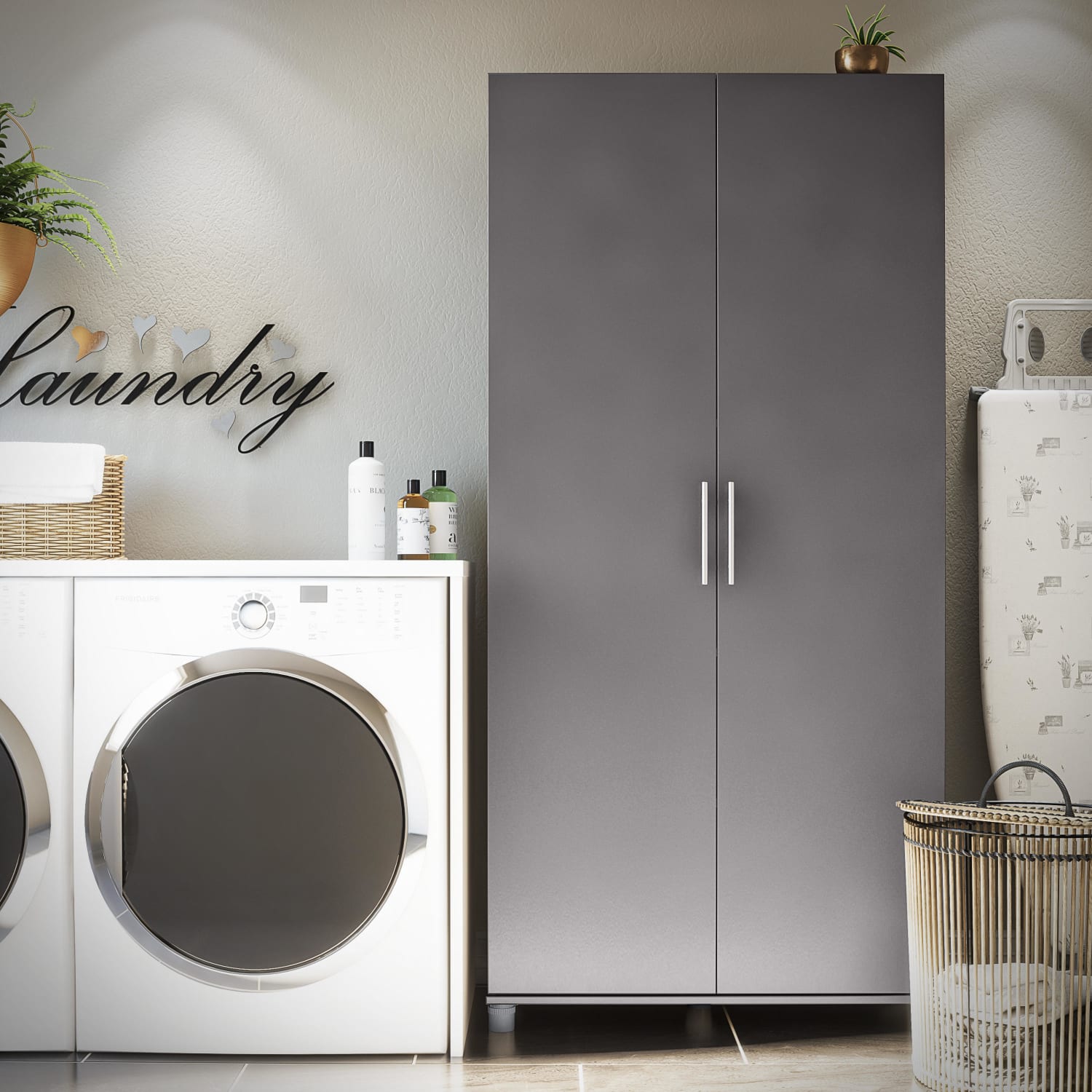 Ameriwood Home Camberly 36inW Utility Storage Cabinet, Gray - Image 4