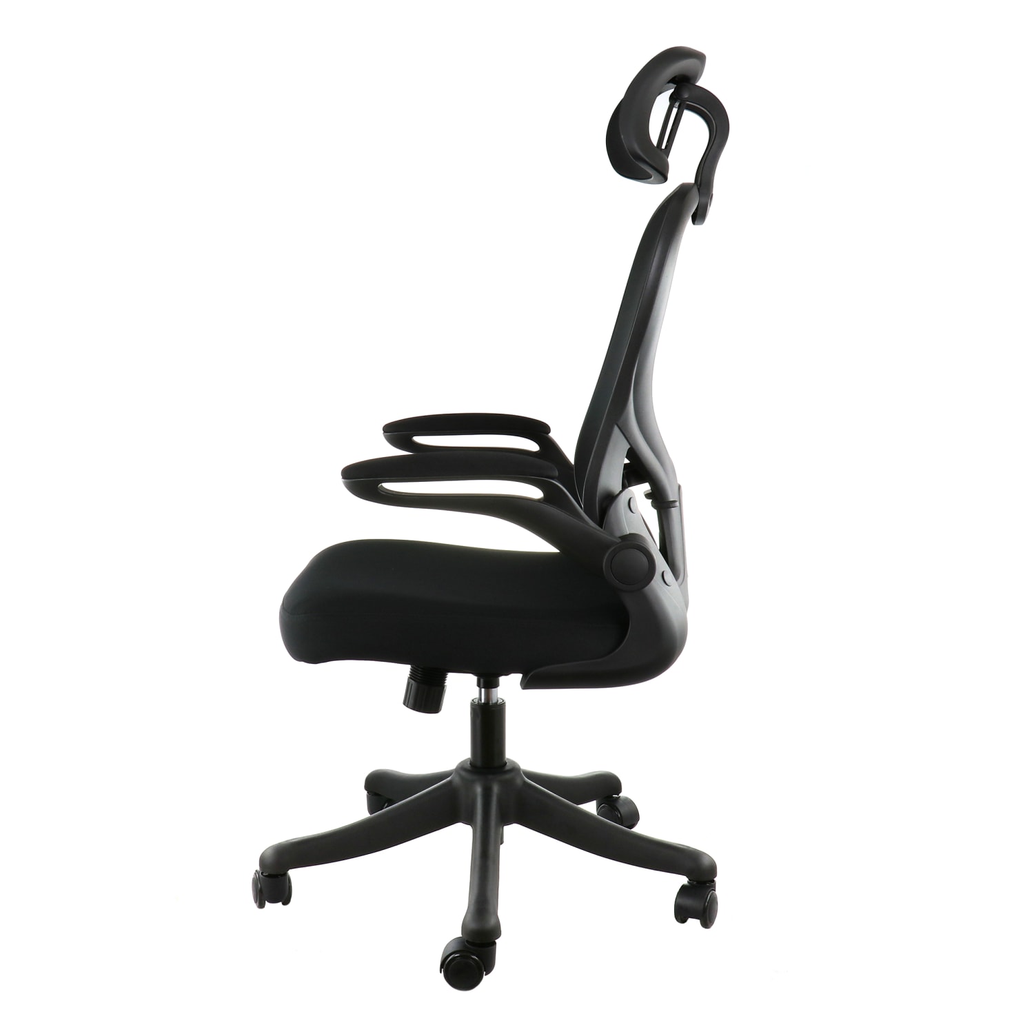 Elama Mesh/Fabric High-Back Adjustable Office Task Chair, Black/Gray - Image 4