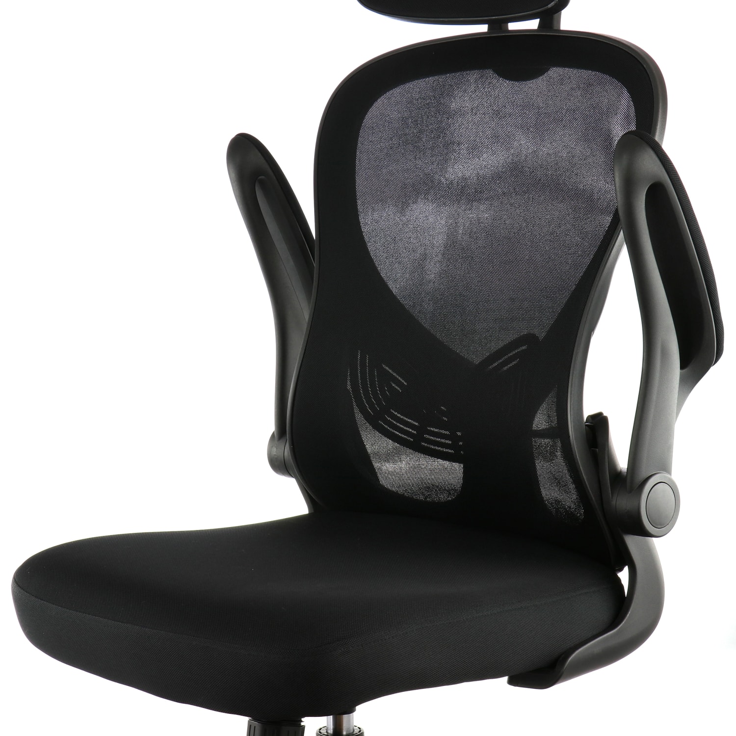Elama Mesh/Fabric High-Back Adjustable Office Task Chair, Black/Gray - Image 6