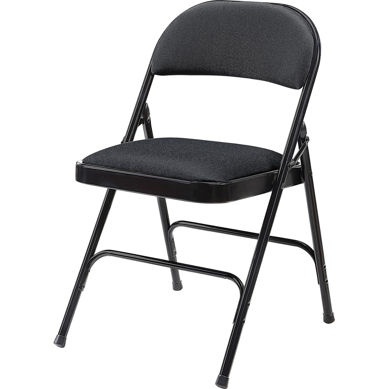 Lorell Padded Seat Steel Folding Chair Black Set Of 4 PopularChairscom