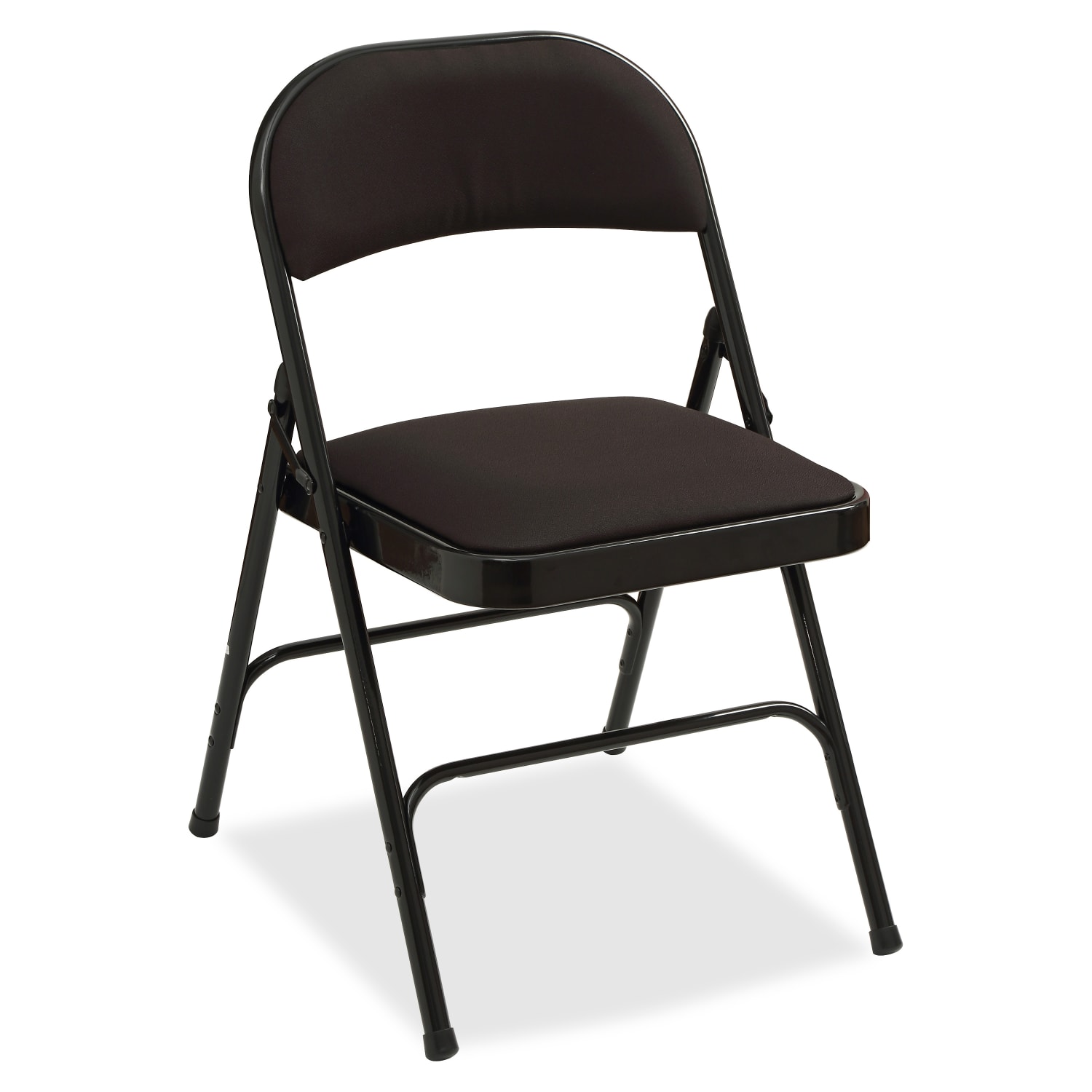 Lorell Padded Seat Steel Folding Chair Black Set Of 4 PopularChairscom