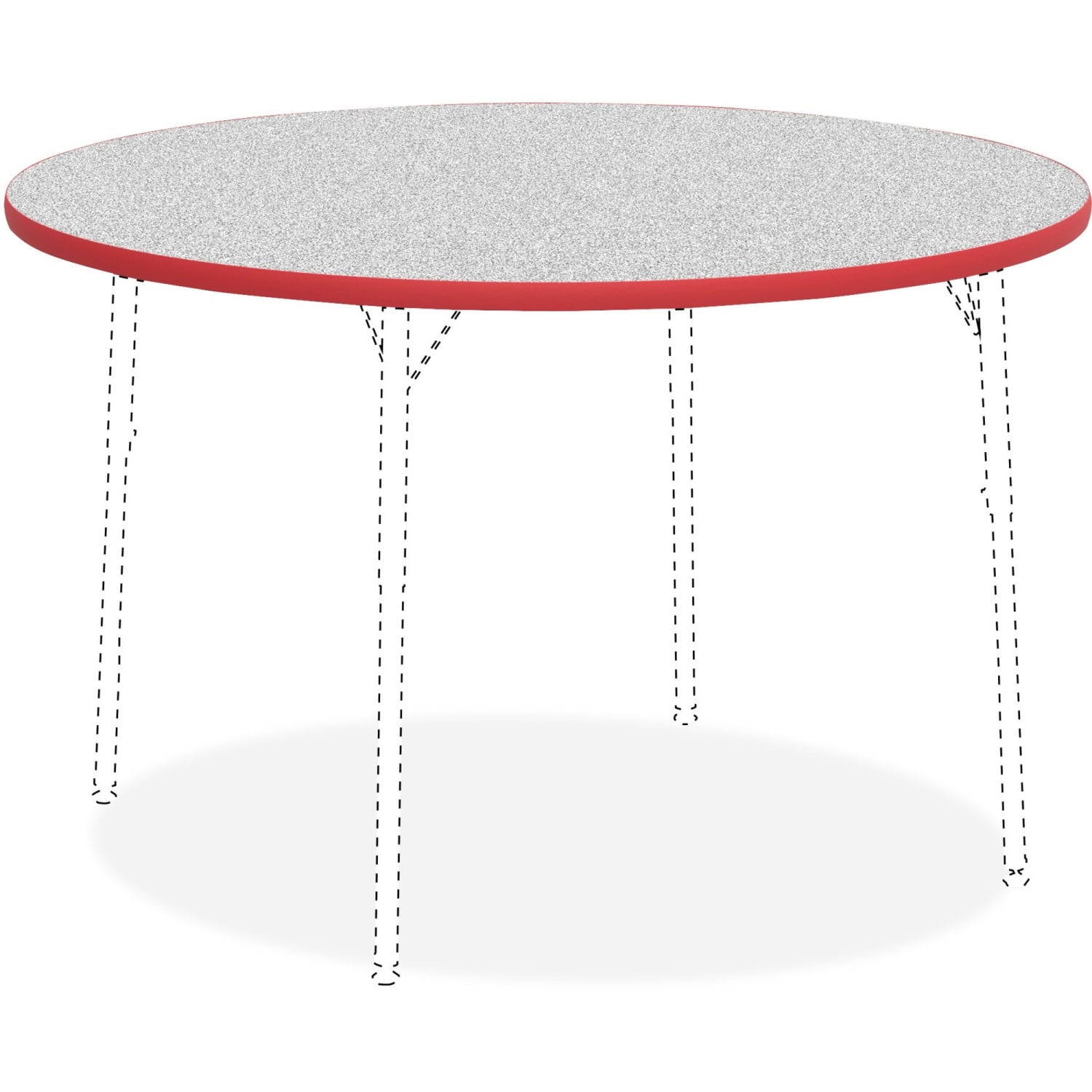 Lorell Classroom Round Activity Table Top, 48inW, Gray Nebula/Red - Image 4