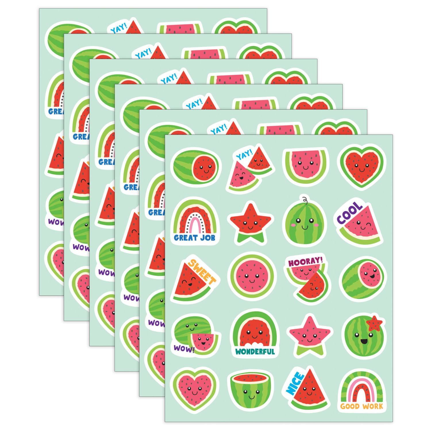 Teacher Created Resources Smelly Stickers, Watermelon, 120 Per Pack, Set Of 6 Packs