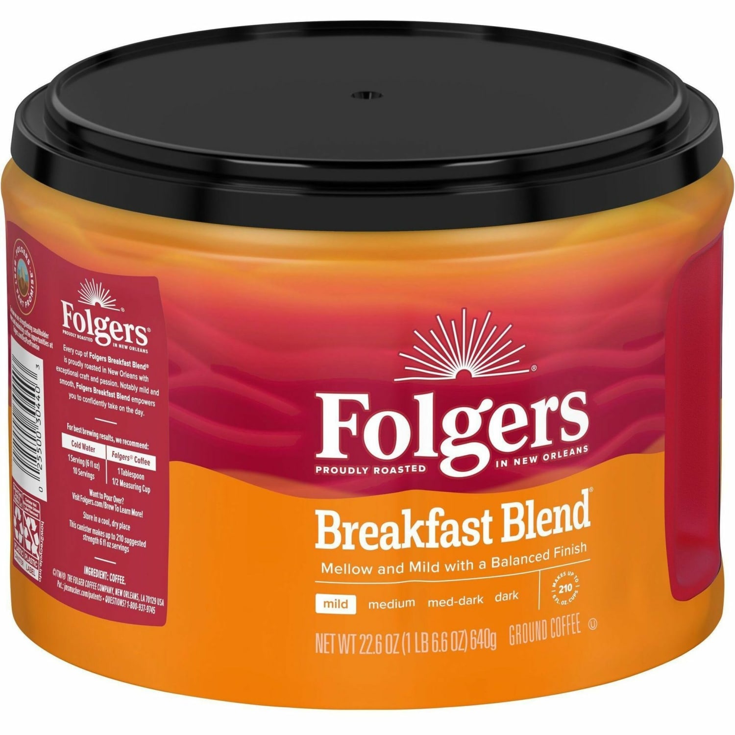 Folgers Ground Breakfast Blend Coffee - Mild - 22.6 oz Per Canister - Ground - Breakfast Blend - 1 Each - Image 3