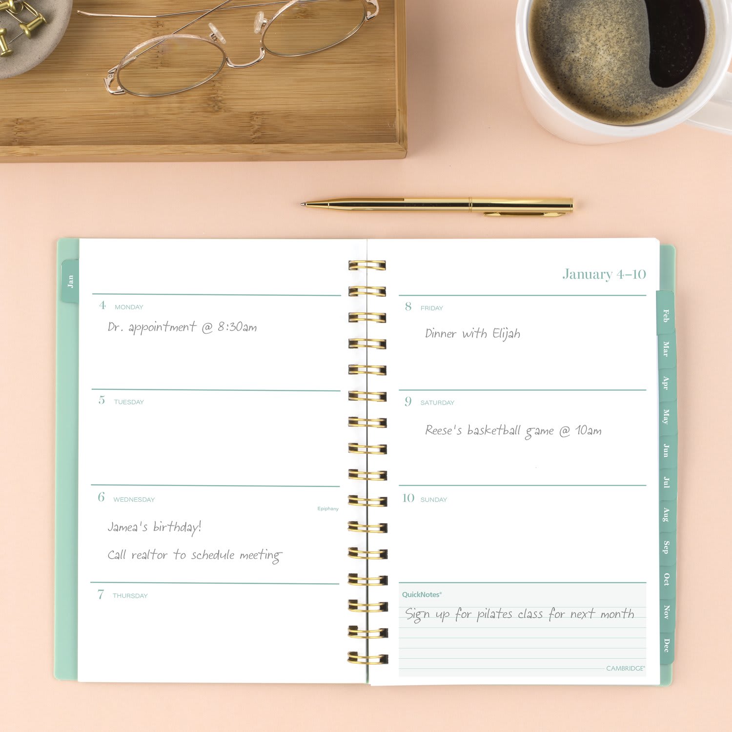 Mead Cambridge Glimmer 2027 Weekly Monthly Planner, Small, 5 1/2in x 8 1/2in - Image 3