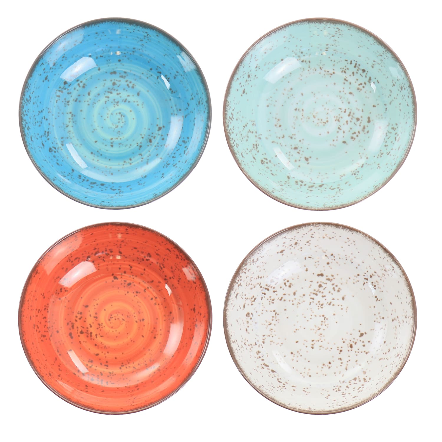 Elama Pryce 12-Piece Melamine Dinnerware Set, Assorted Colors - Image 4