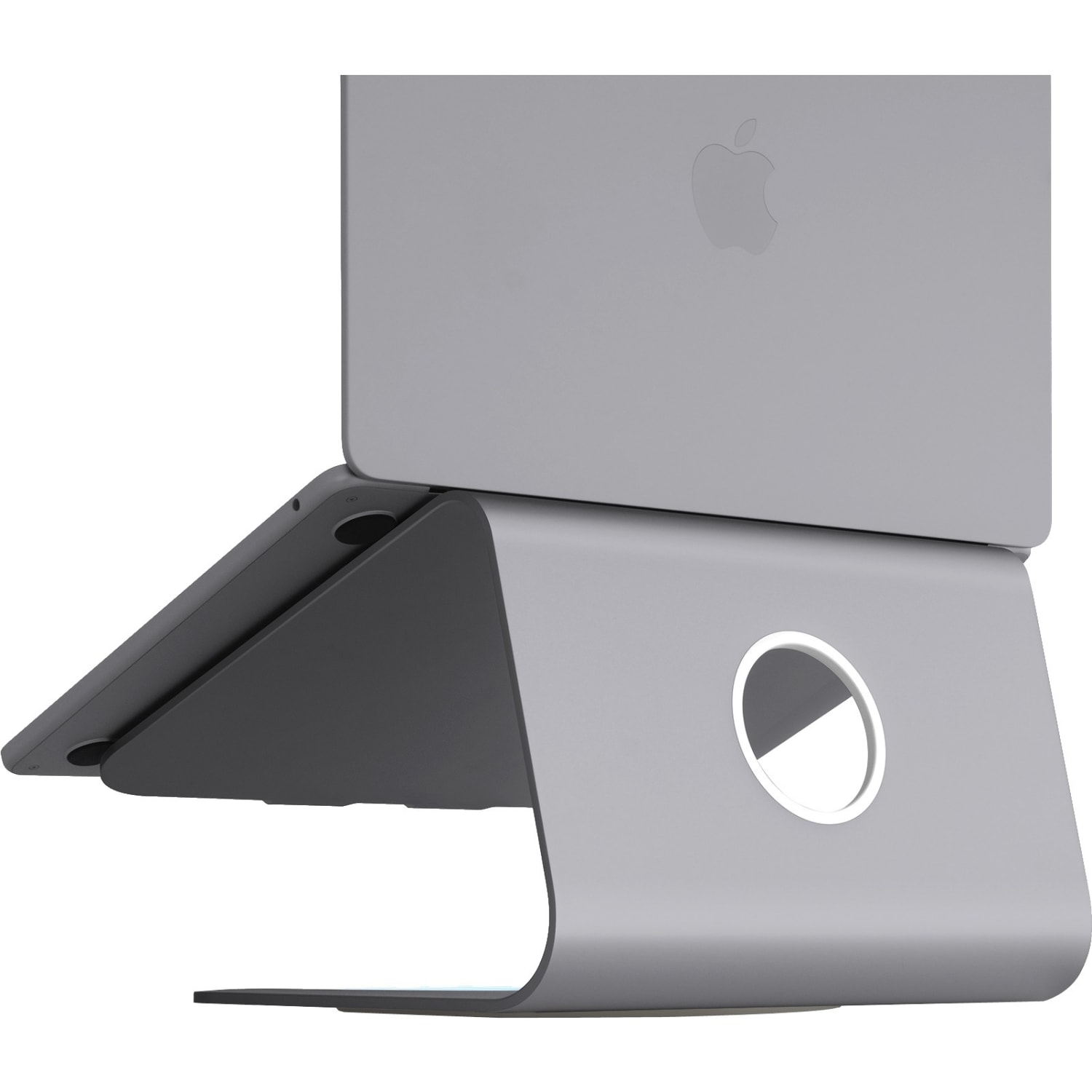 Rain Design mStand360 Aluminum Laptop Stand With Swivel Base, Space Gray - Image 3