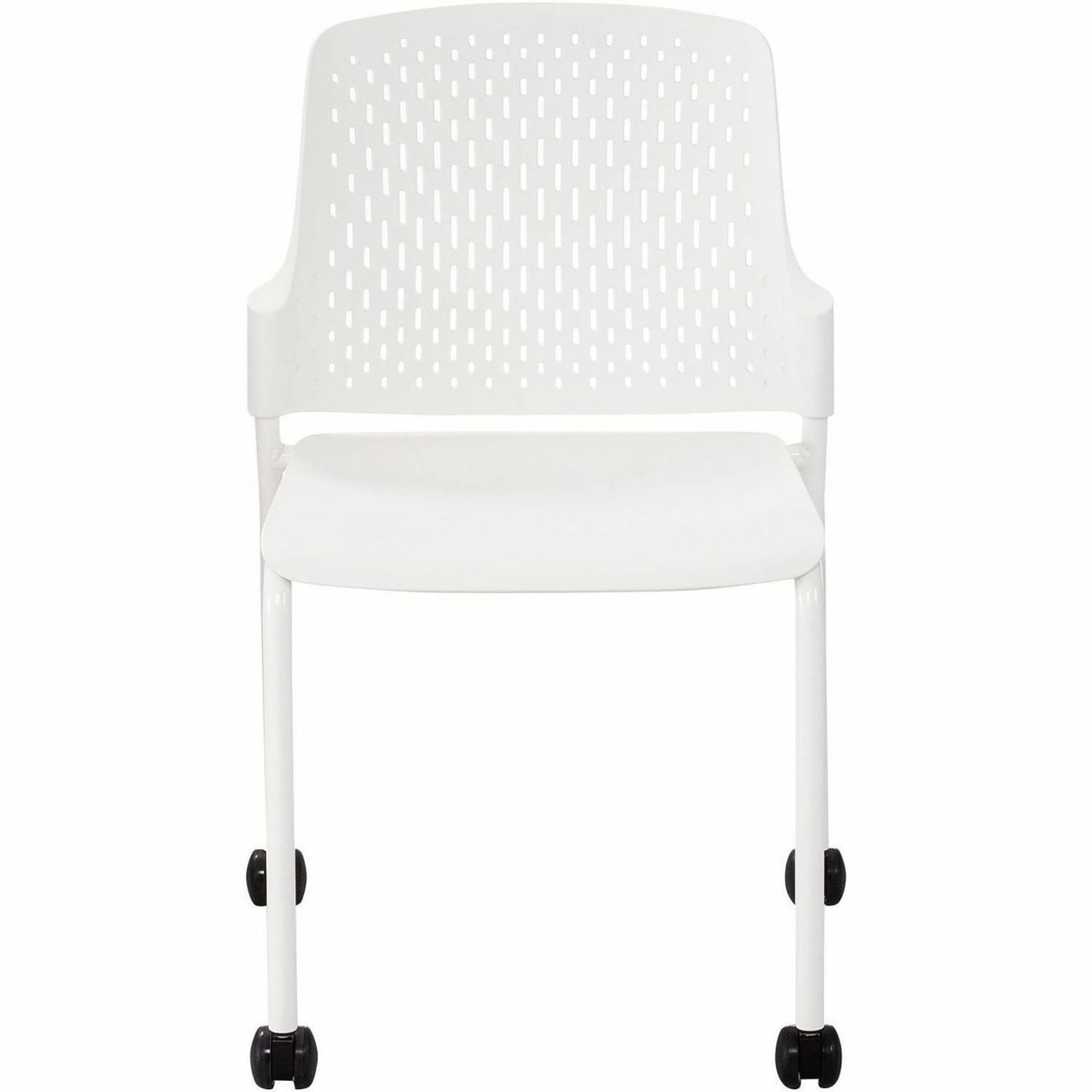 Safco Next Stack Chairs With Casters White Set Of 4 Chairs PopularChairscom