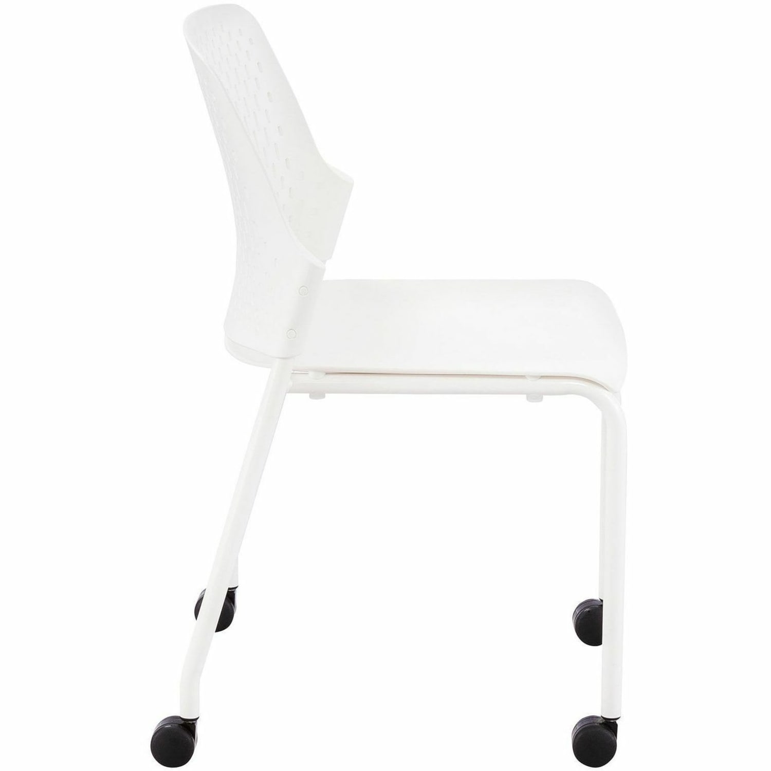 Safco Next Stack Chairs With Casters White Set Of 4 Chairs PopularChairscom