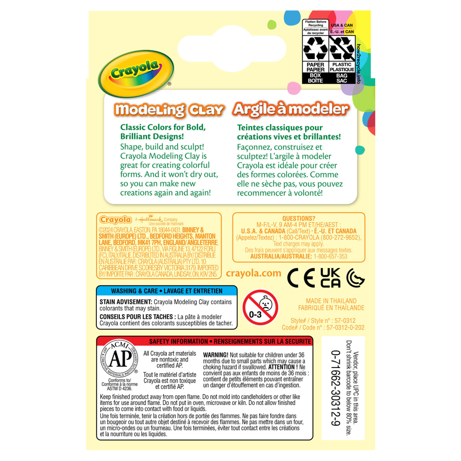 Crayola Modeling Clays, Classic Colors, 8 Per Pack, Set Of 6 Packs - Image 5