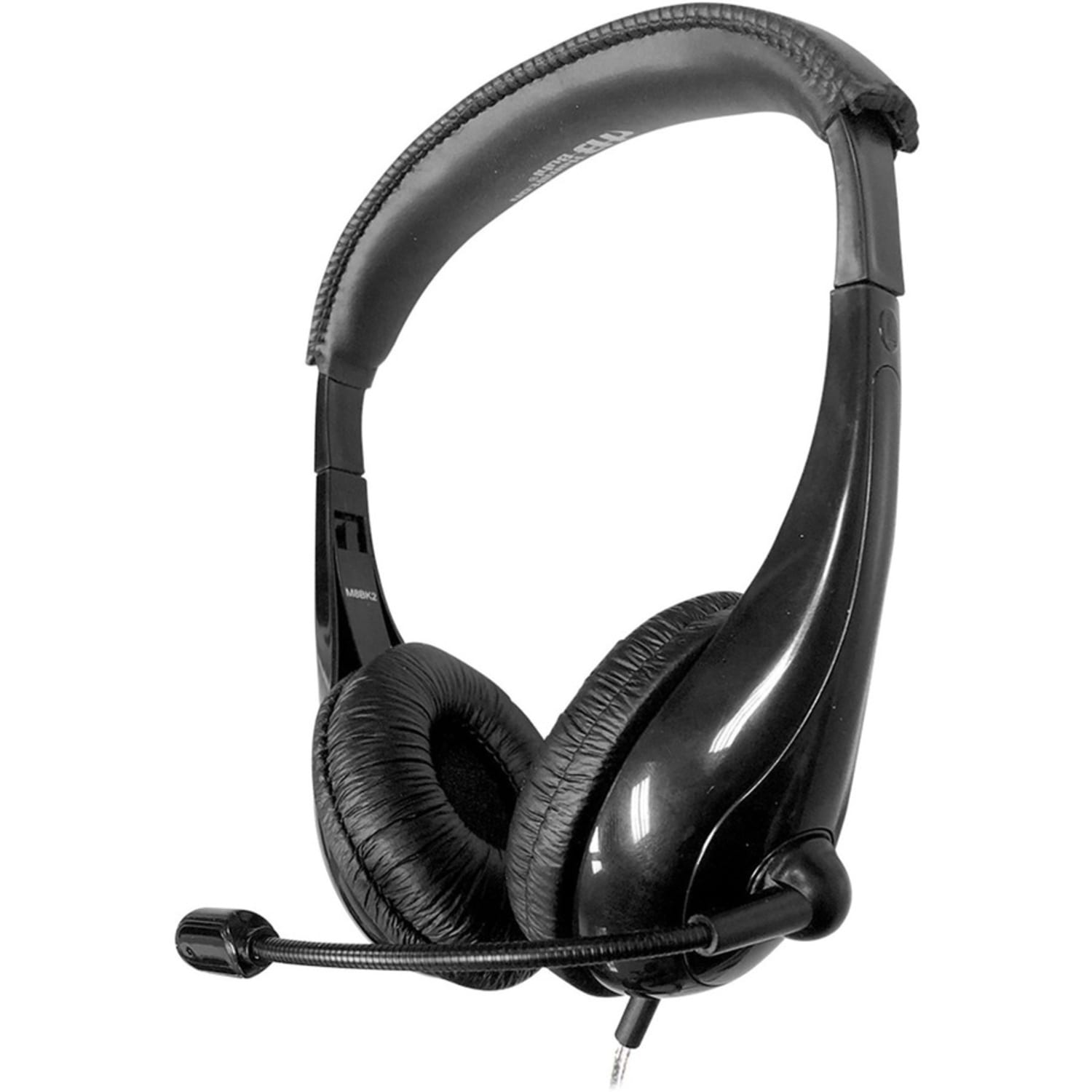 Hamilton Buhl Motiv8 Mid-Sized Headset With Gooseneck Mic And In-line Volume Control - Stereo - Wired - M8BK2 - Image 4