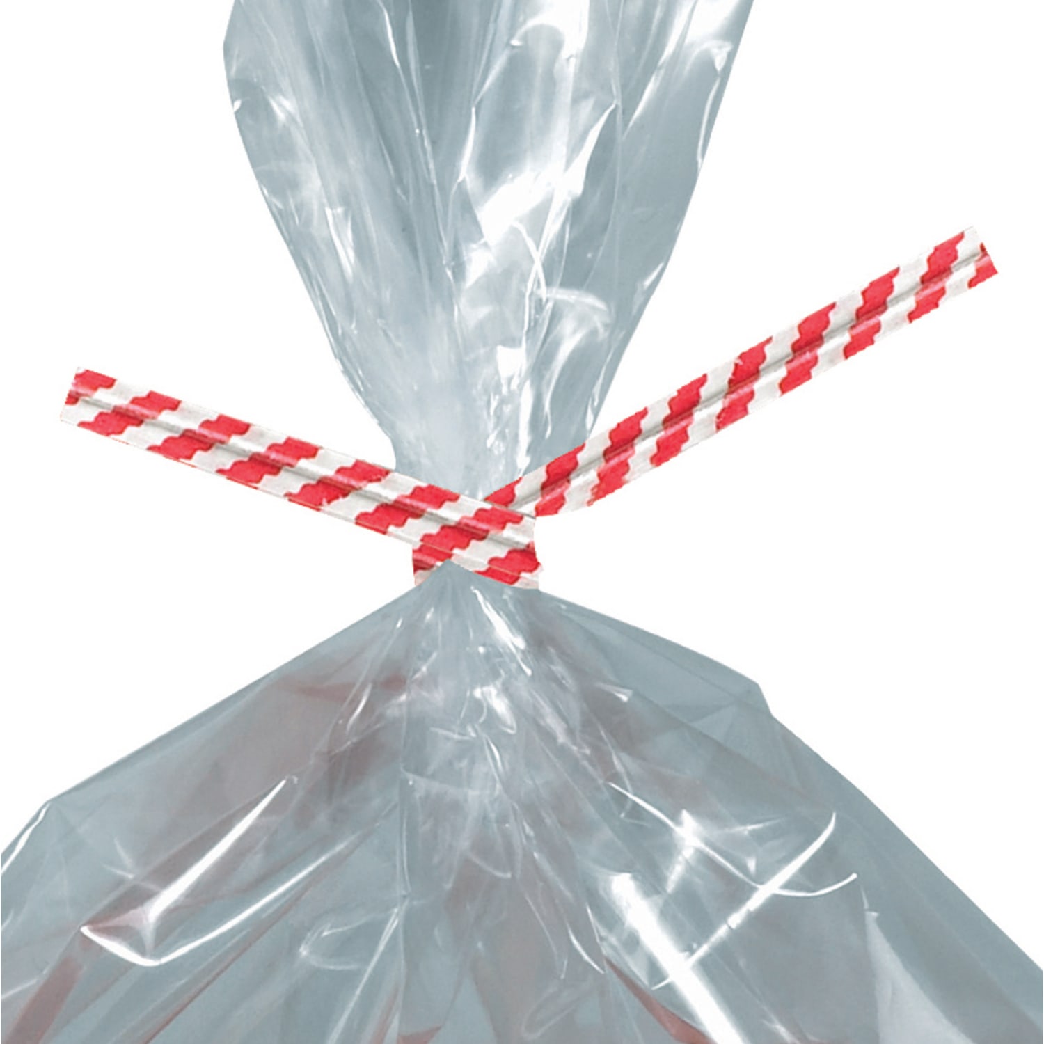Partners Brand Paper Twist Ties, 5/32in x 5in, Red Stripe, Case Of 2,000