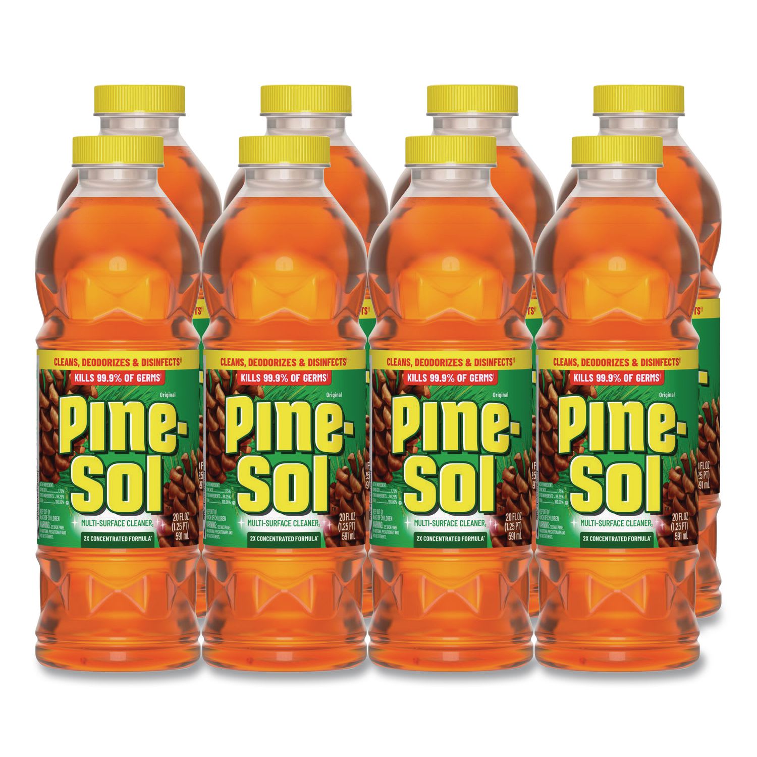 Pine-Sol Multi-Surface Cleaner Disinfectant Concentrated, Pine Scent, 20 oz Bottle, 8/Carton