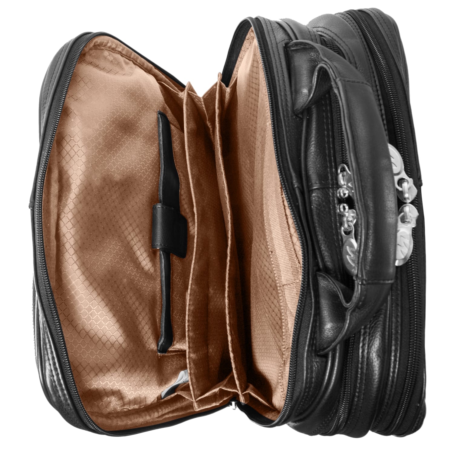 McKlein Lincoln Park Leather Convertible Computer Backpack, Black - Image 5