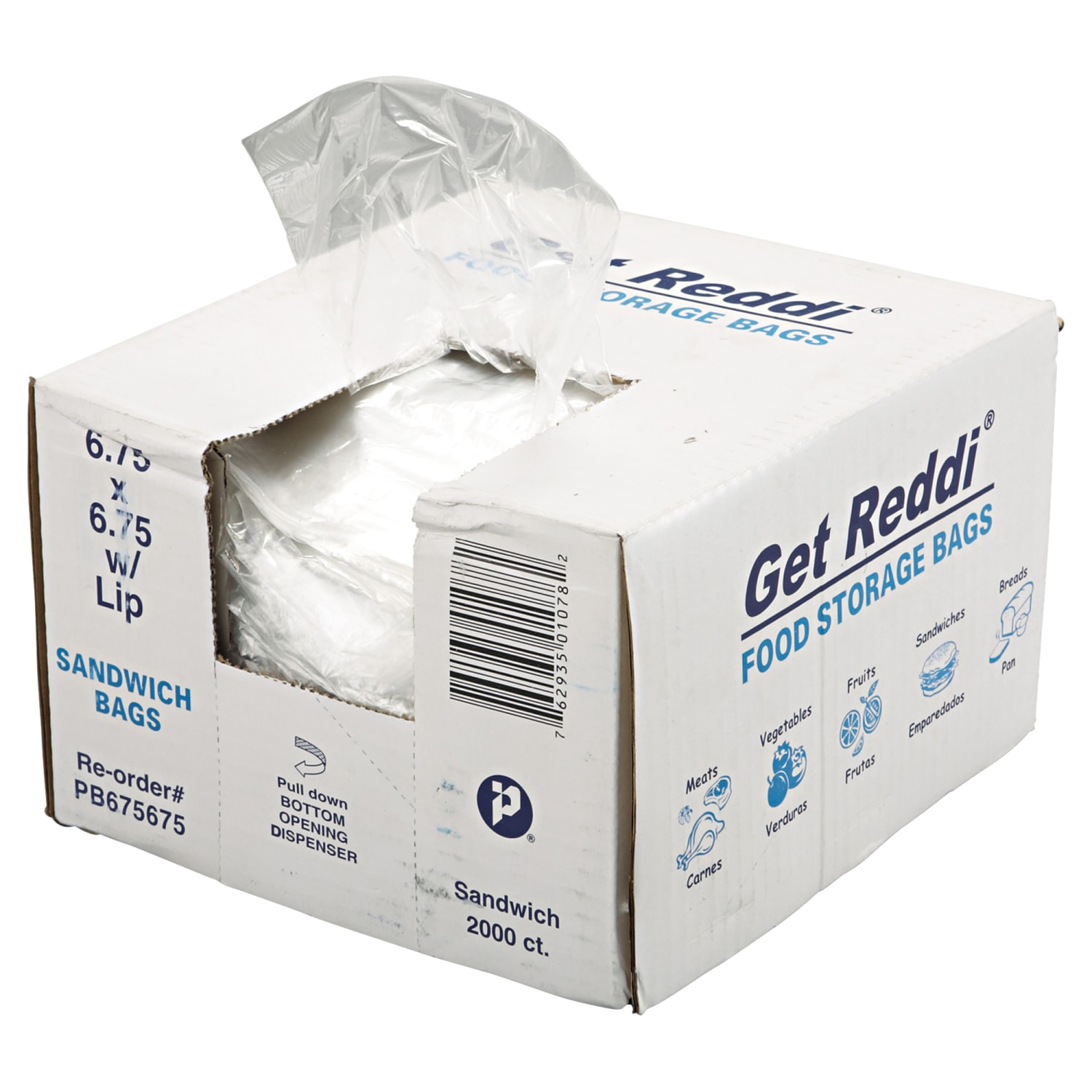 Get Reddi Sandwich Bags, 6 3/4 x 6 3/4, Clear, Carton Of 2,000 Bags - Image 4