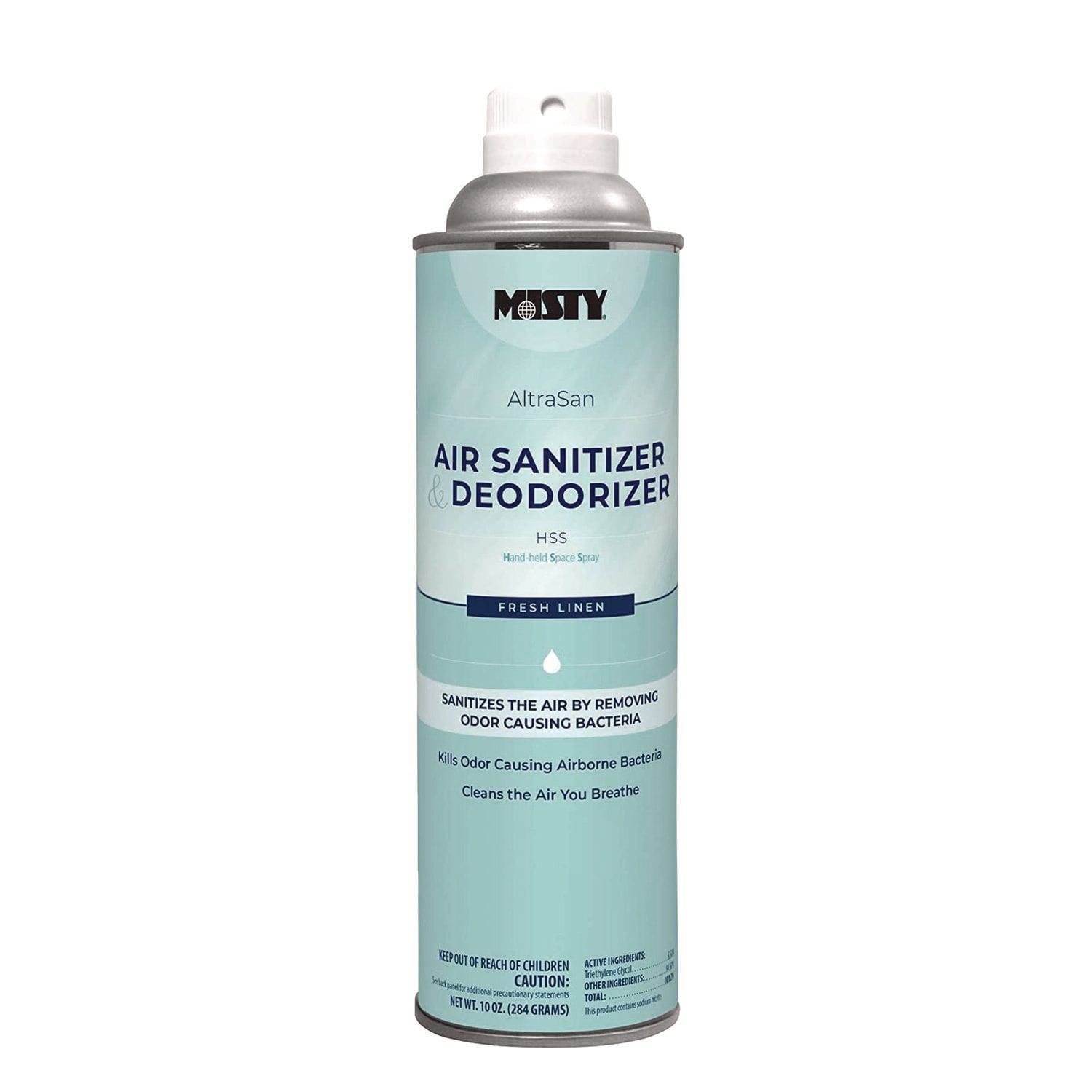 Misty Handheld Air Sanitizer/Deodorizer, Fresh Linen, 10 oz Aerosol Spray, 12/Carton - Image 3