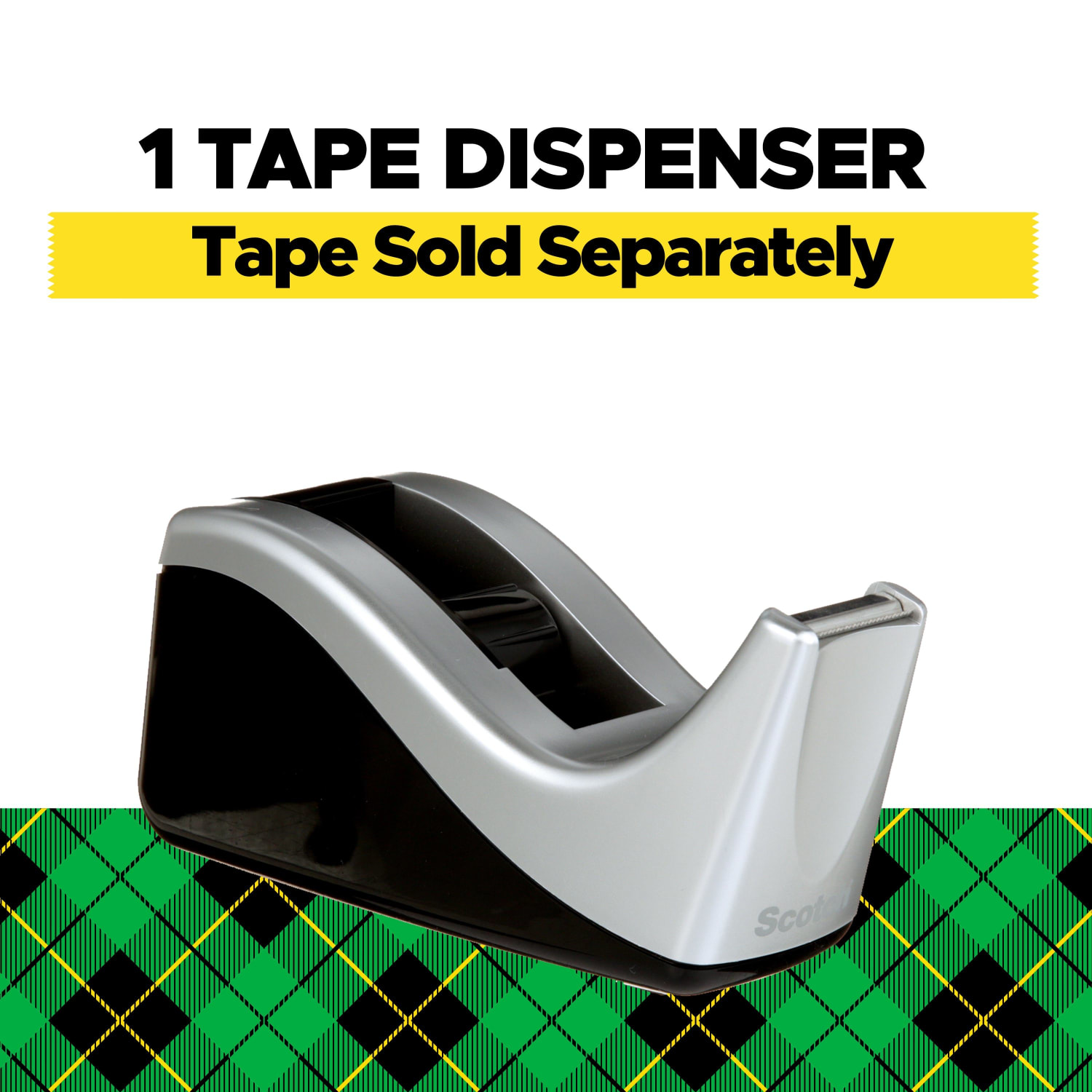Scotch Desktop Tape Dispenser, 1 Dispenser, 1 in. Core, Black and Silver, Home Office Supplies and School Supplies for College and Classrooms - Image 3