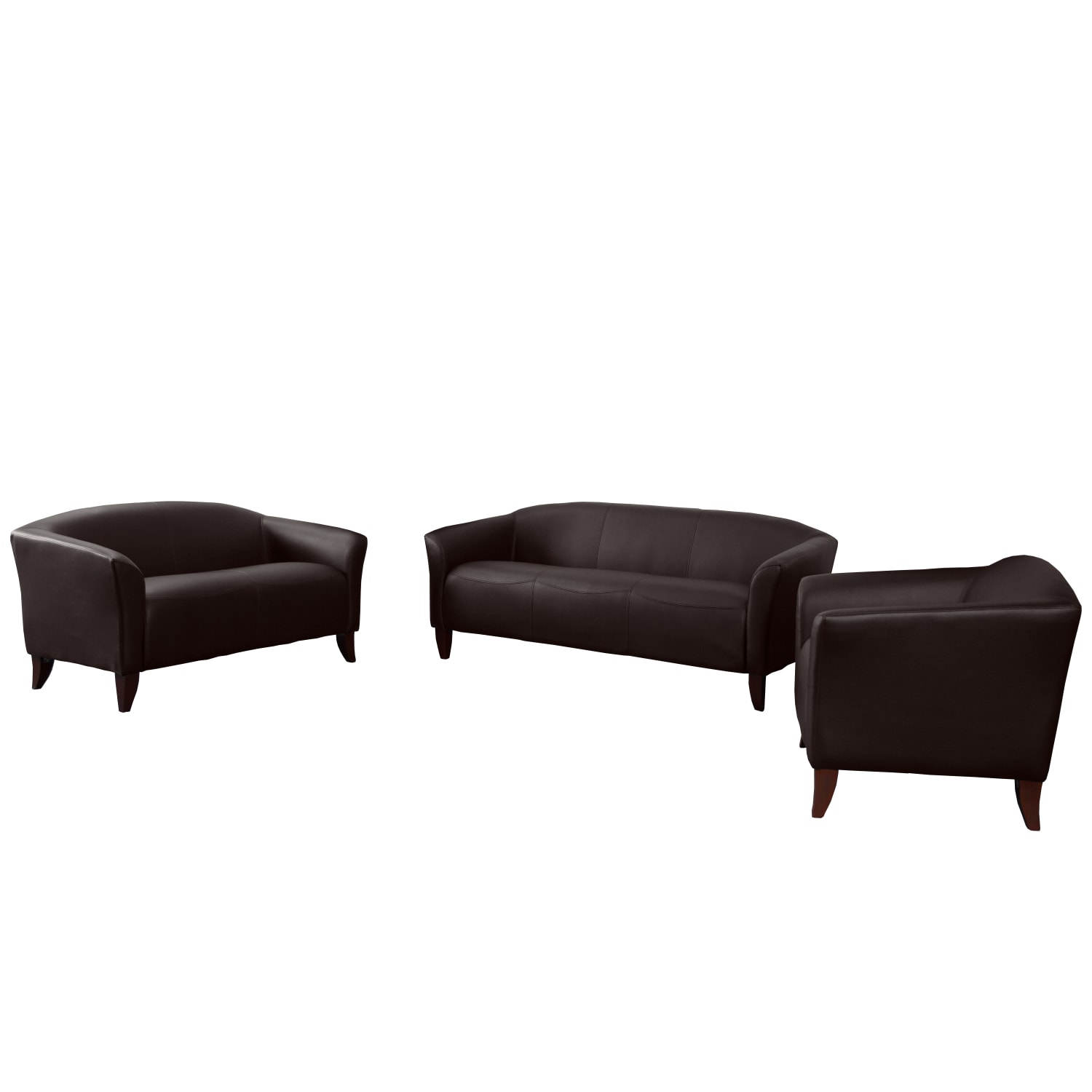 Flash Furniture HERCULES Imperial Series Reception Set With Cherry Wood Feet Brown PopularChairscom