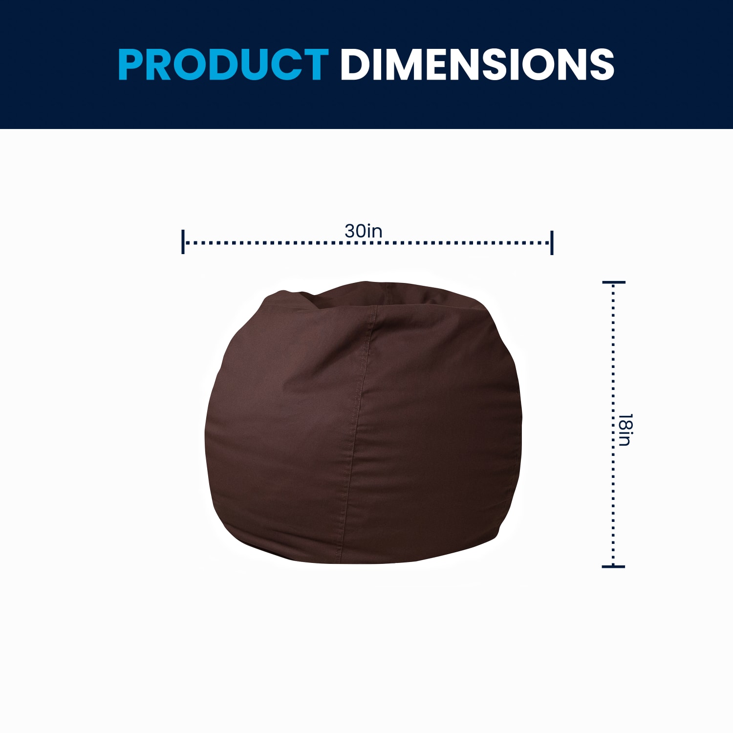Flash Furniture Small Bean Bag Chair For Kids And Teens, Brown - Image 9