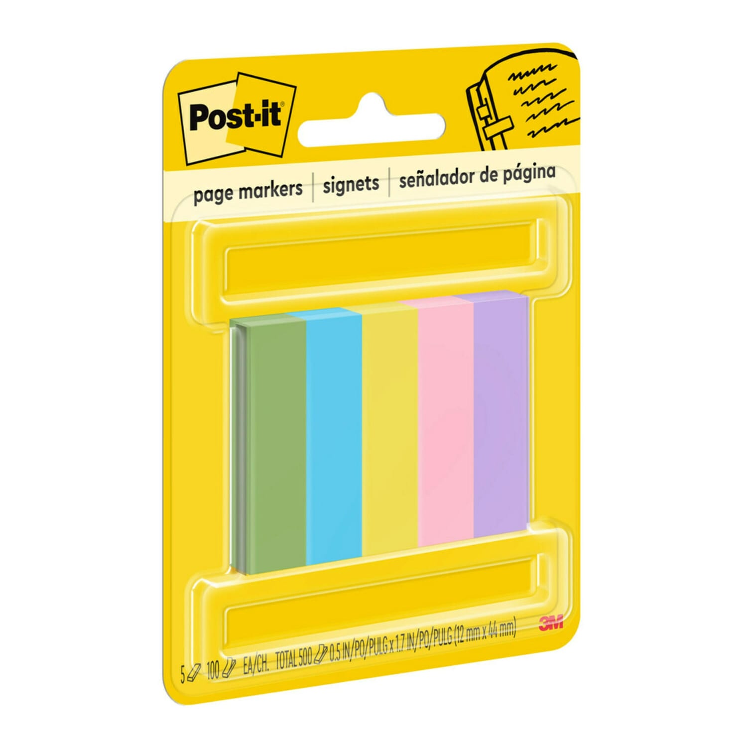 Post-it Notes Page Markers, 1/2in x 2in, Jewel Pop Colors, 100 Per Pad, Pack Of 5 Pads - Image 4