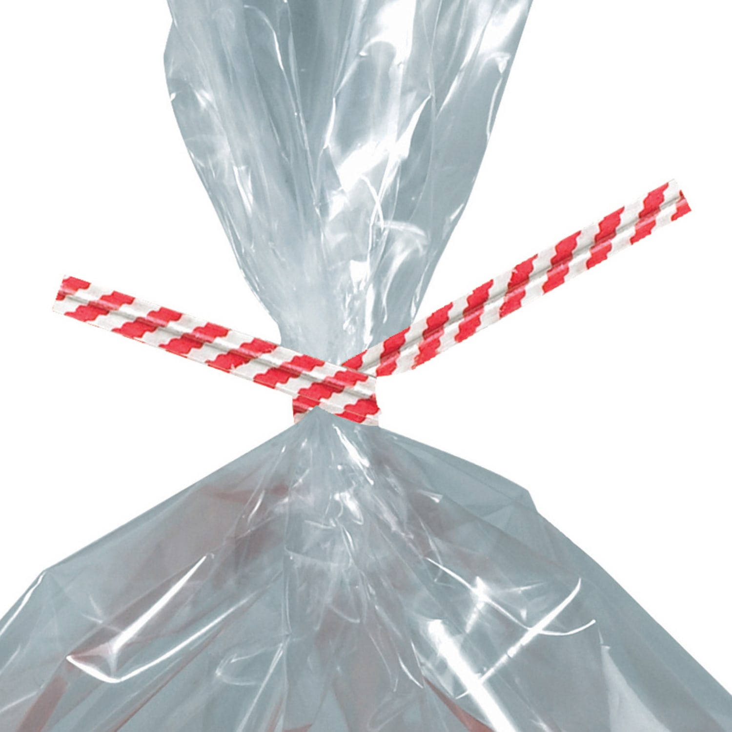 Partners Brand Paper Twist Ties, 5/32in x 7in, Red Stripe, Case Of 2,000