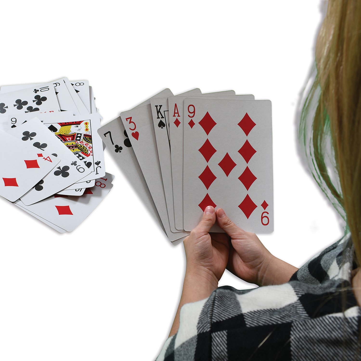 Learning Advantage Giant Playing Cards, 6-3/4in x 4-1/2in, 52 Cards Per Deck, Pack Of 2 Decks - Image 4