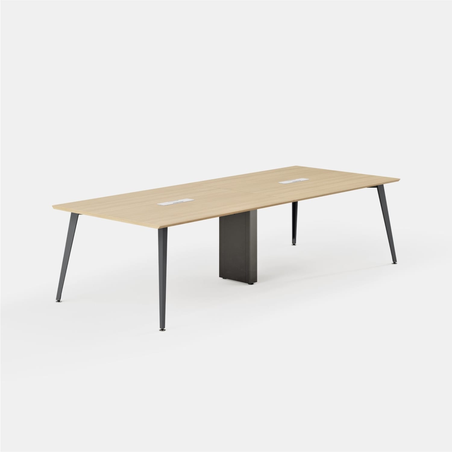 Branch Furniture Rectangle Conference Table, 30inH x 118inW x 48inD, Woodgrain Top/Charcoal Base - Image 3