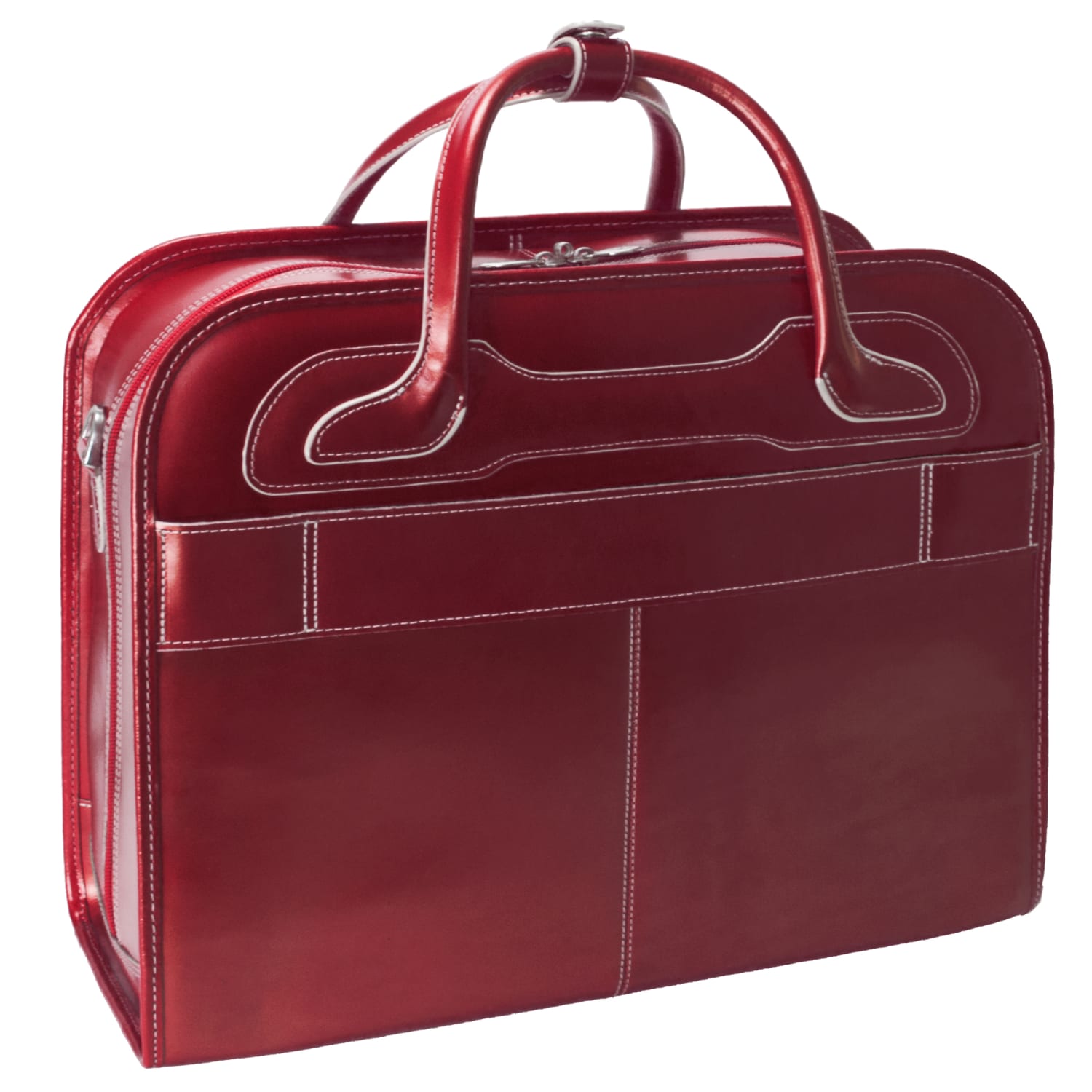 McKlein Willow Brook Leather Detachable-Wheeled Briefcase, Red - Image 6