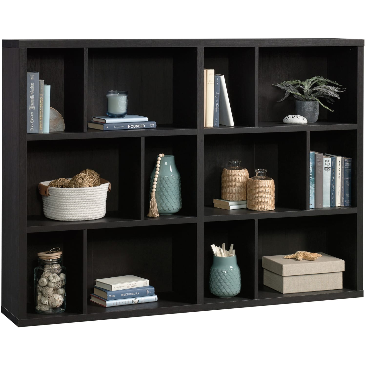 Sauder Select 45inH 12-Cube Bookcase, Raven Oak - Image 3