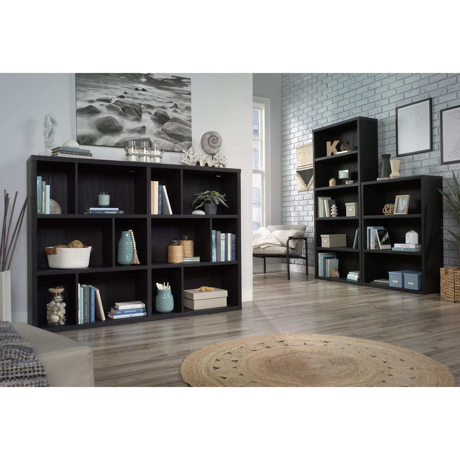 Sauder Select 45inH 12-Cube Bookcase, Raven Oak - Image 5