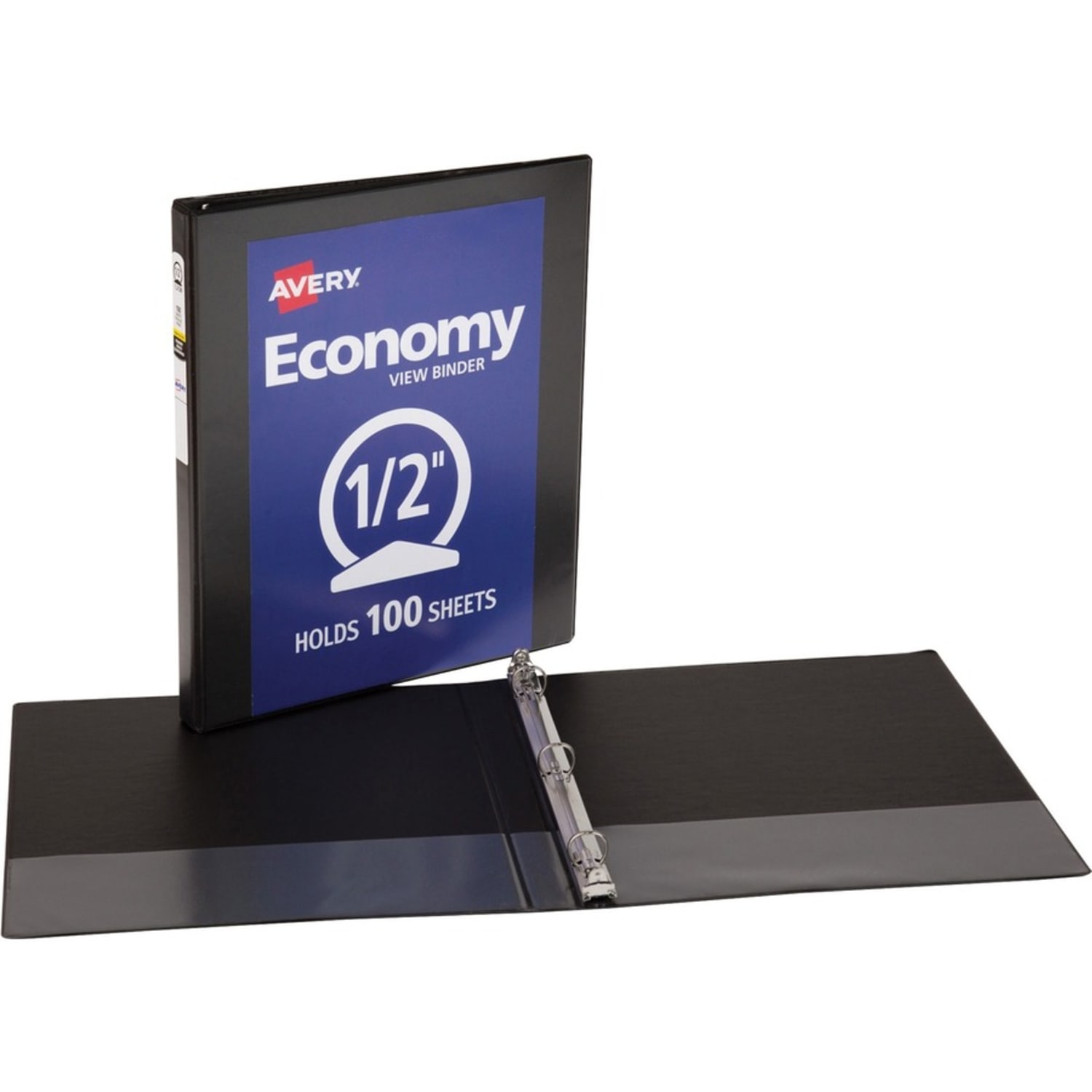 Avery Economy View Binder, 1/2in Ring, 8 1/2in x 11in, Black, Pack Of 4 - Image 3