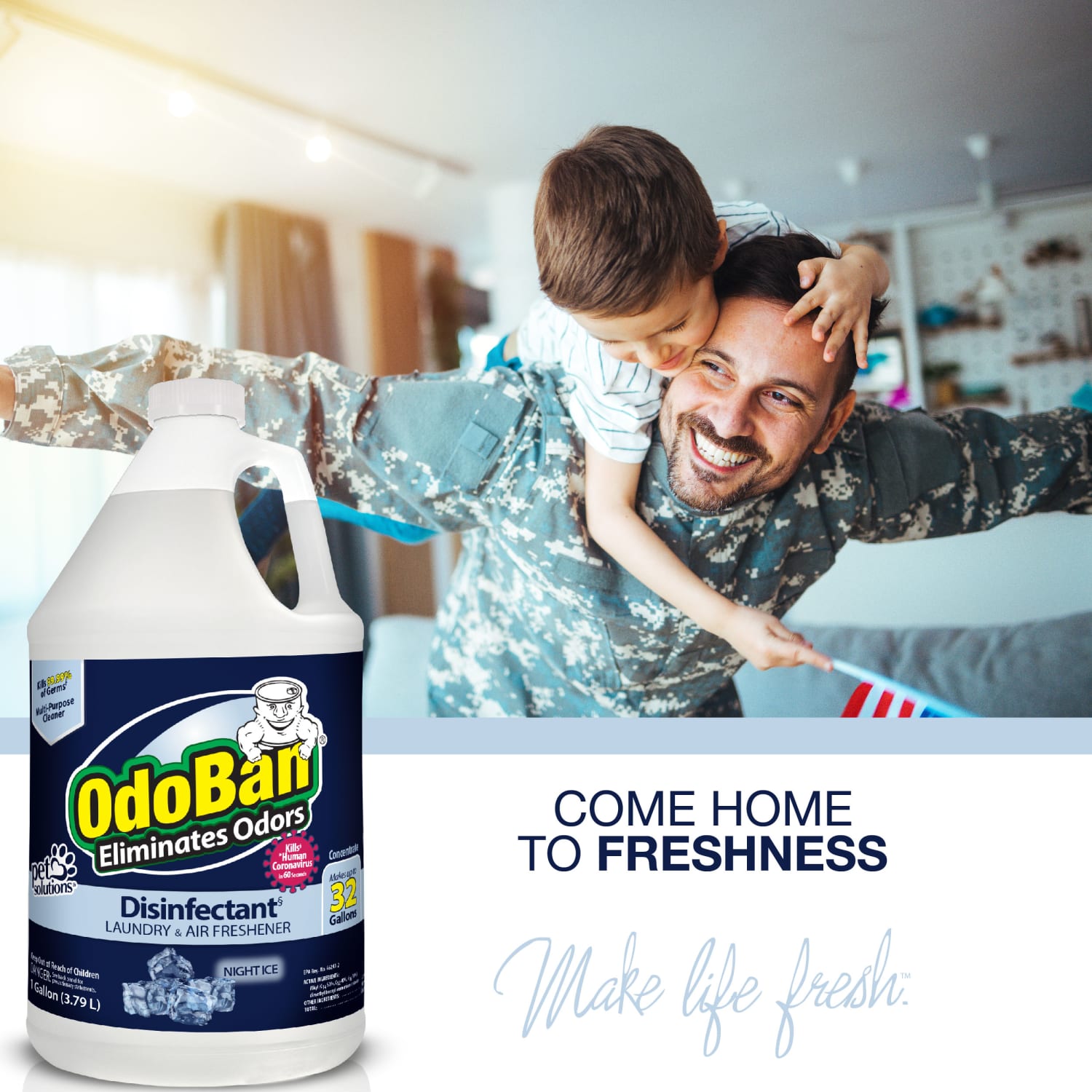OdoBan Odor Eliminator Disinfectant Concentrate Bottles, Night Ice Scent, 128 Oz, Clear, Case Of 4 Bottles - Image 6